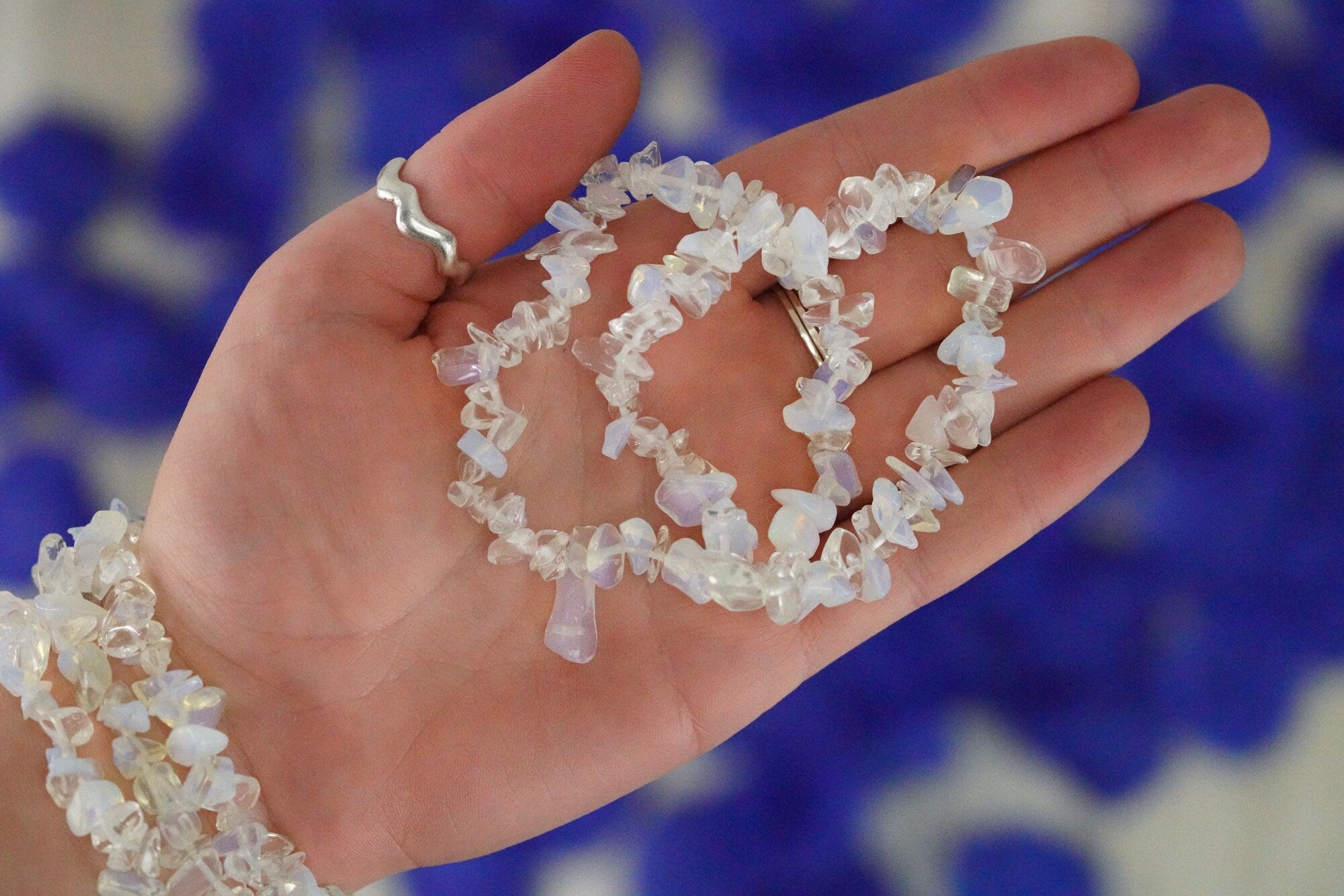 Opalite Tumbled Stone Crystal Chip Bracelet