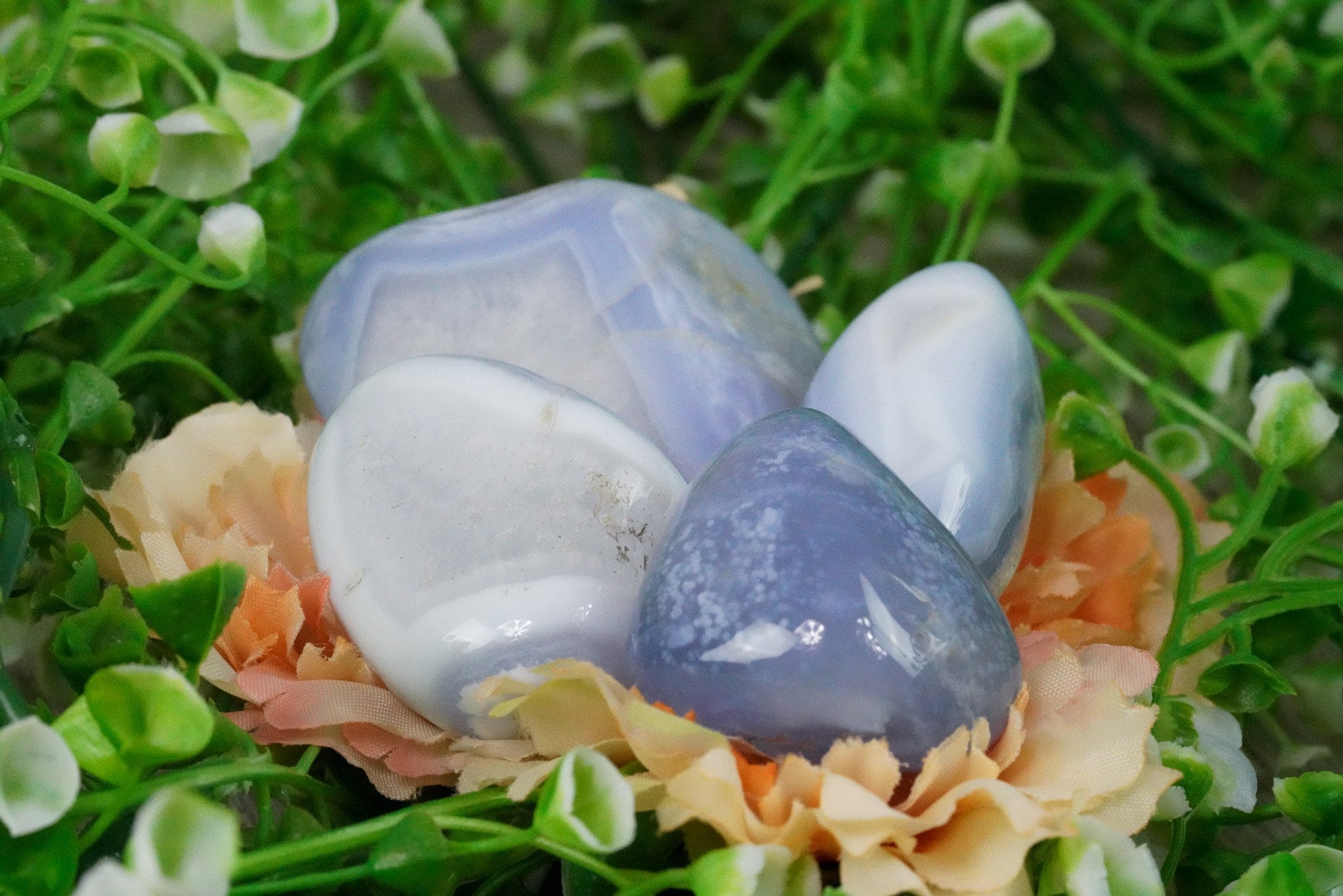 Blue Lace Agate Large Tumbled Stone B Grade