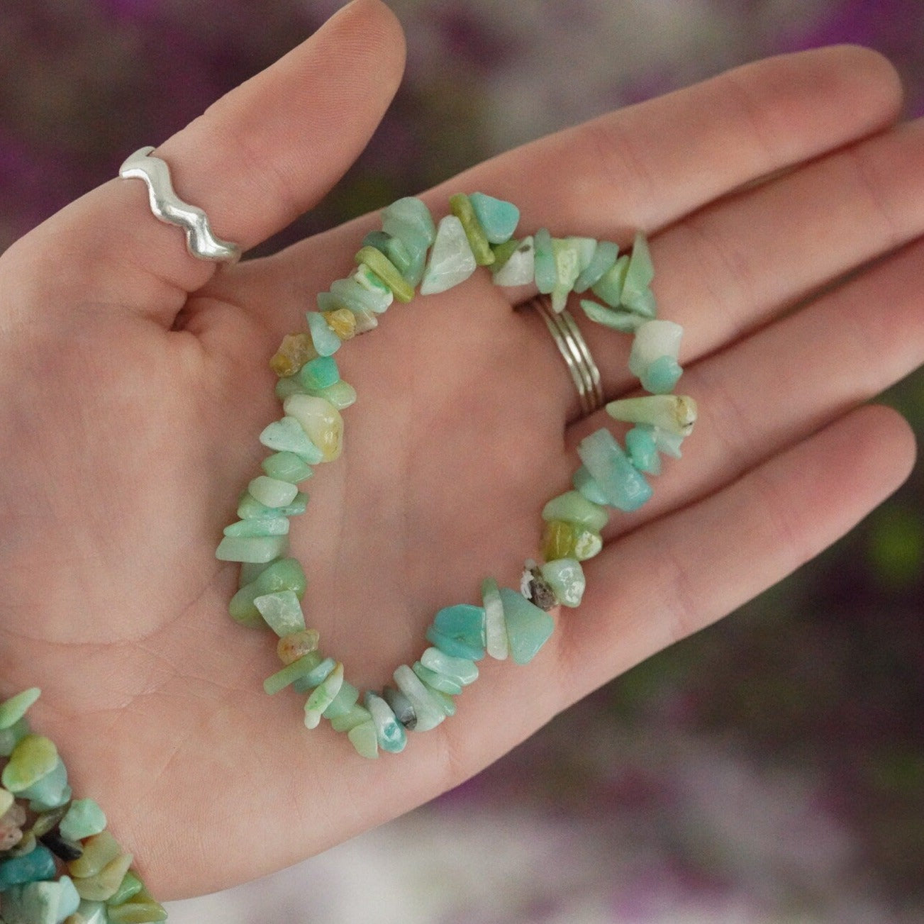 Amazonite Tumbled Stone Crystal Chip Bracelet