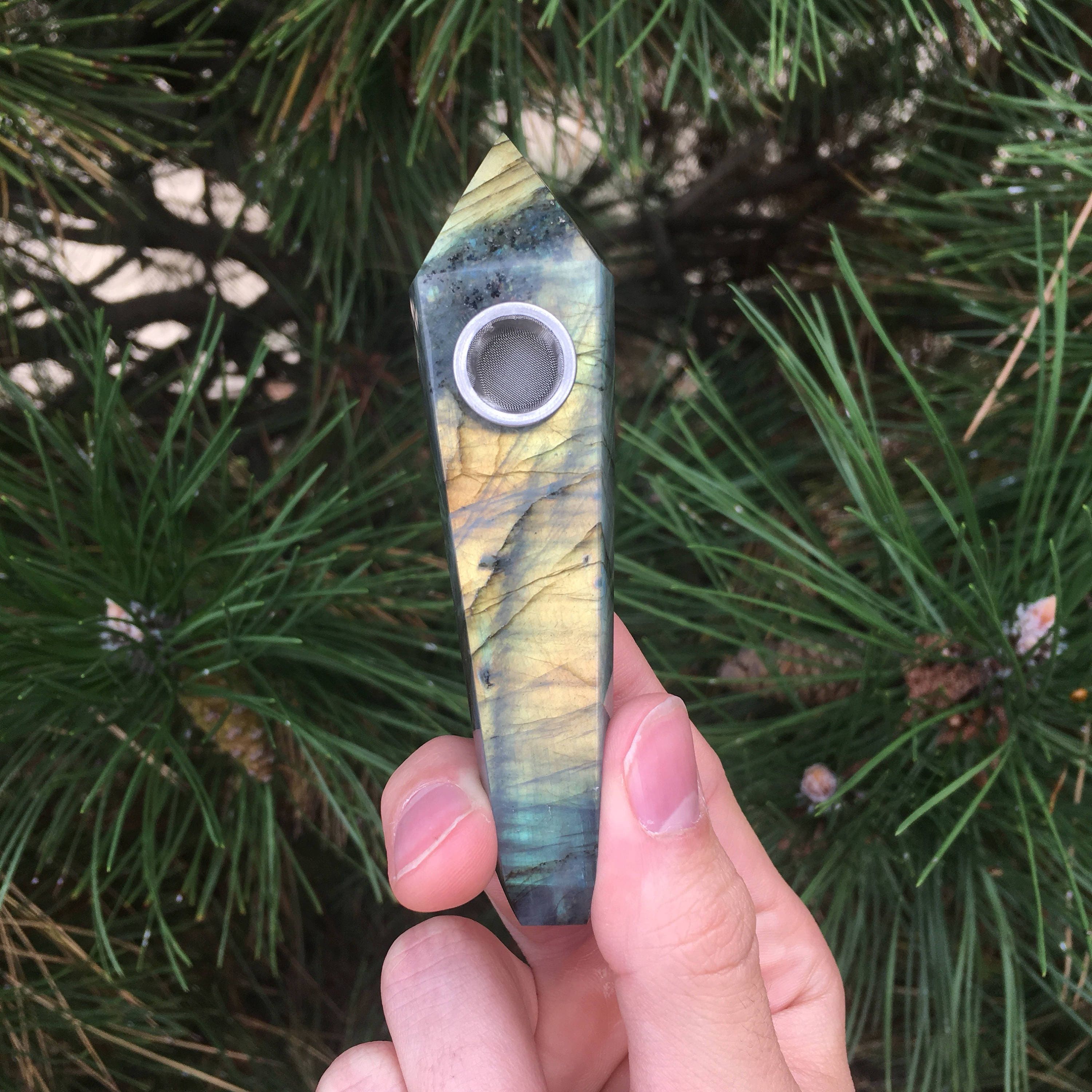 Labradorite Crystal Pipe