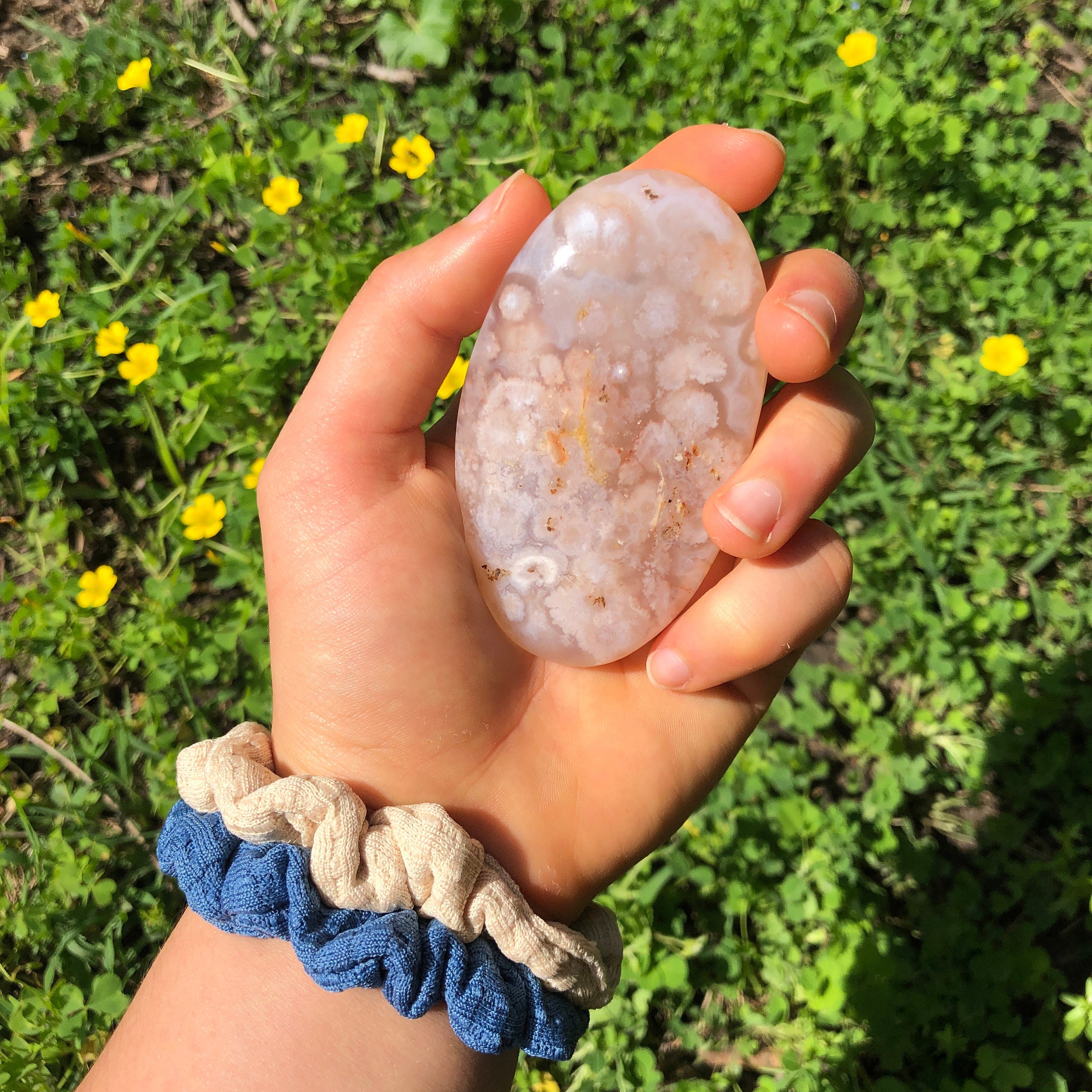 Crystal Stone - Natural green cherry blossom agate bracelet