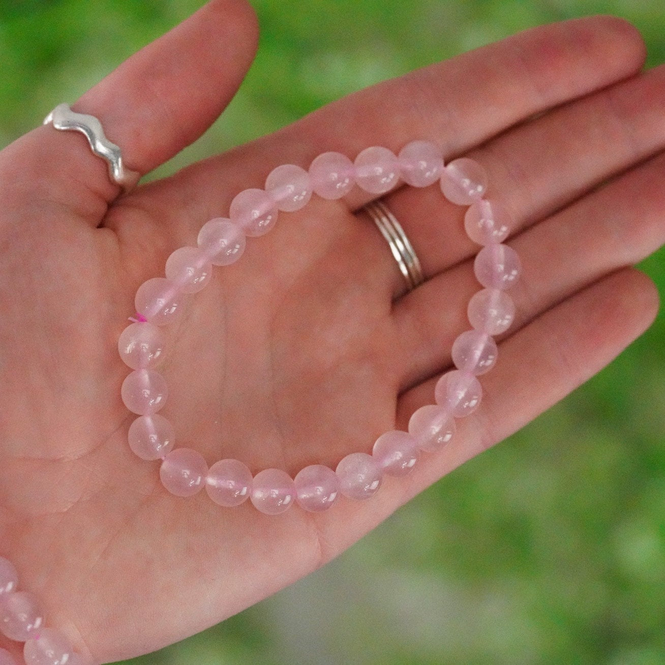 Rose Quartz Bracelet 8mm Round Beads