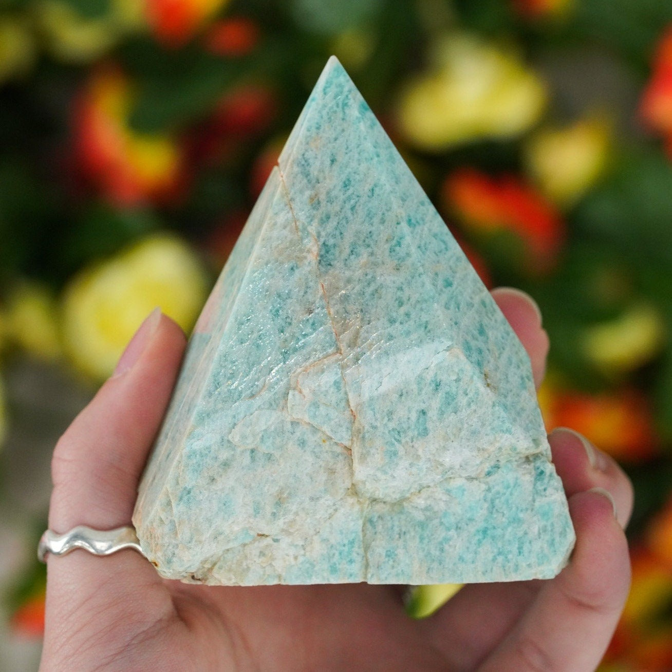 Large Raw Amazonite Polished Crystal Point