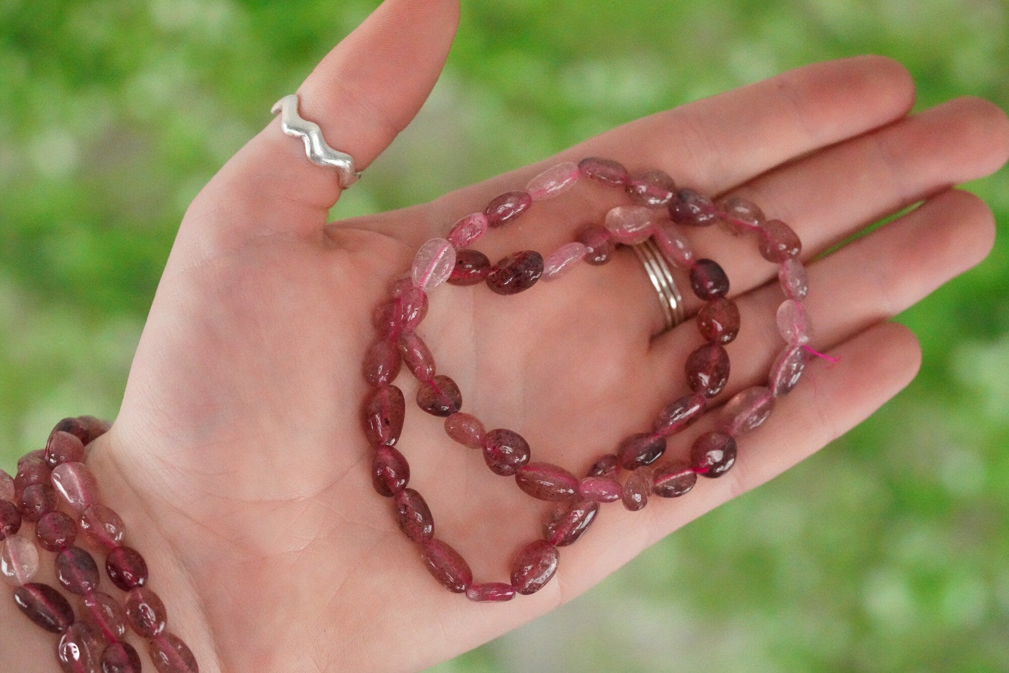 Strawberry Quartz Tumbled Stone Bracelet