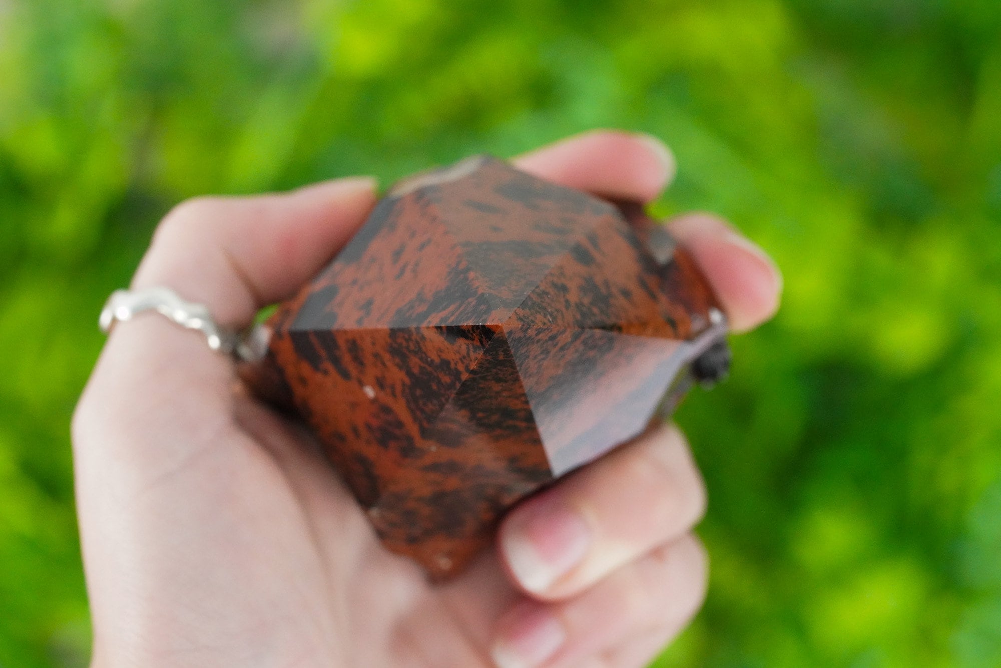 Large Raw Mahogany Obsidian Polished Crystal Point