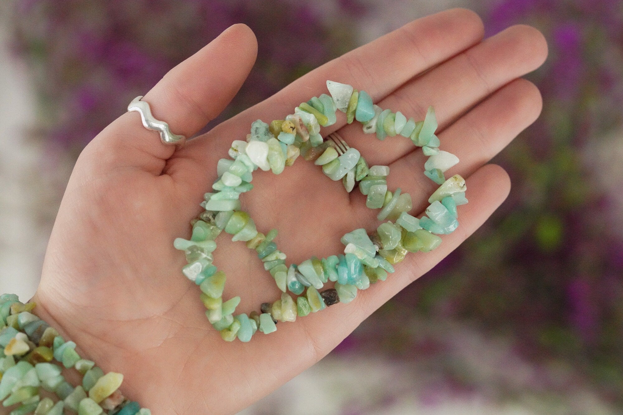 Amazonite Tumbled Stone Crystal Chip Bracelet