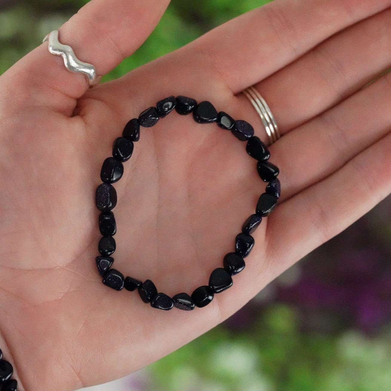 Blue Sandstone Tumbled Stone Bracelet