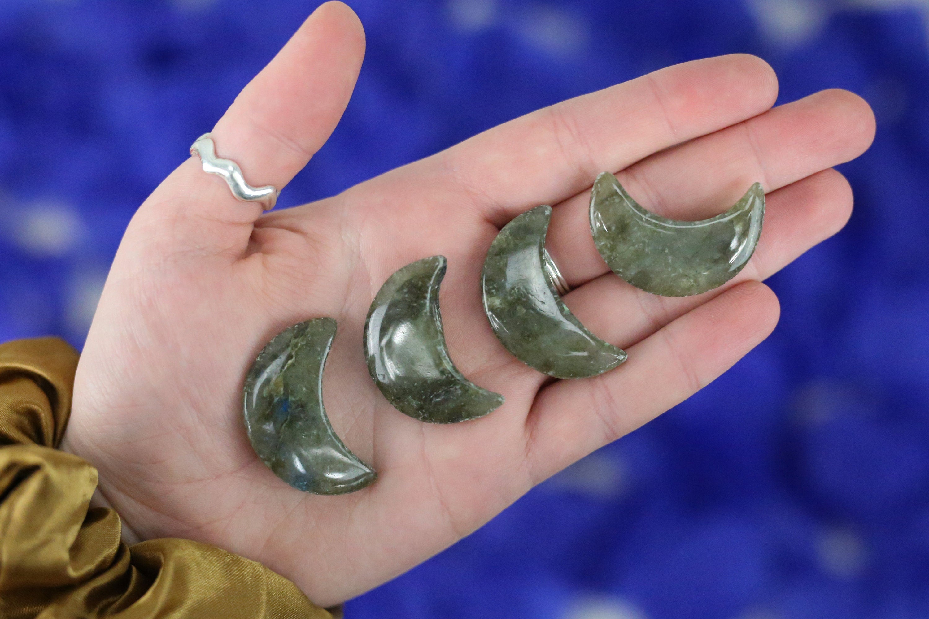 Labradorite Crystal Crescent Moon