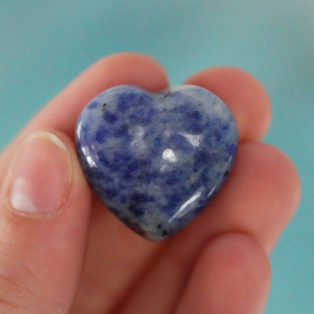 Small Blue Spot Jasper Crystal Heart