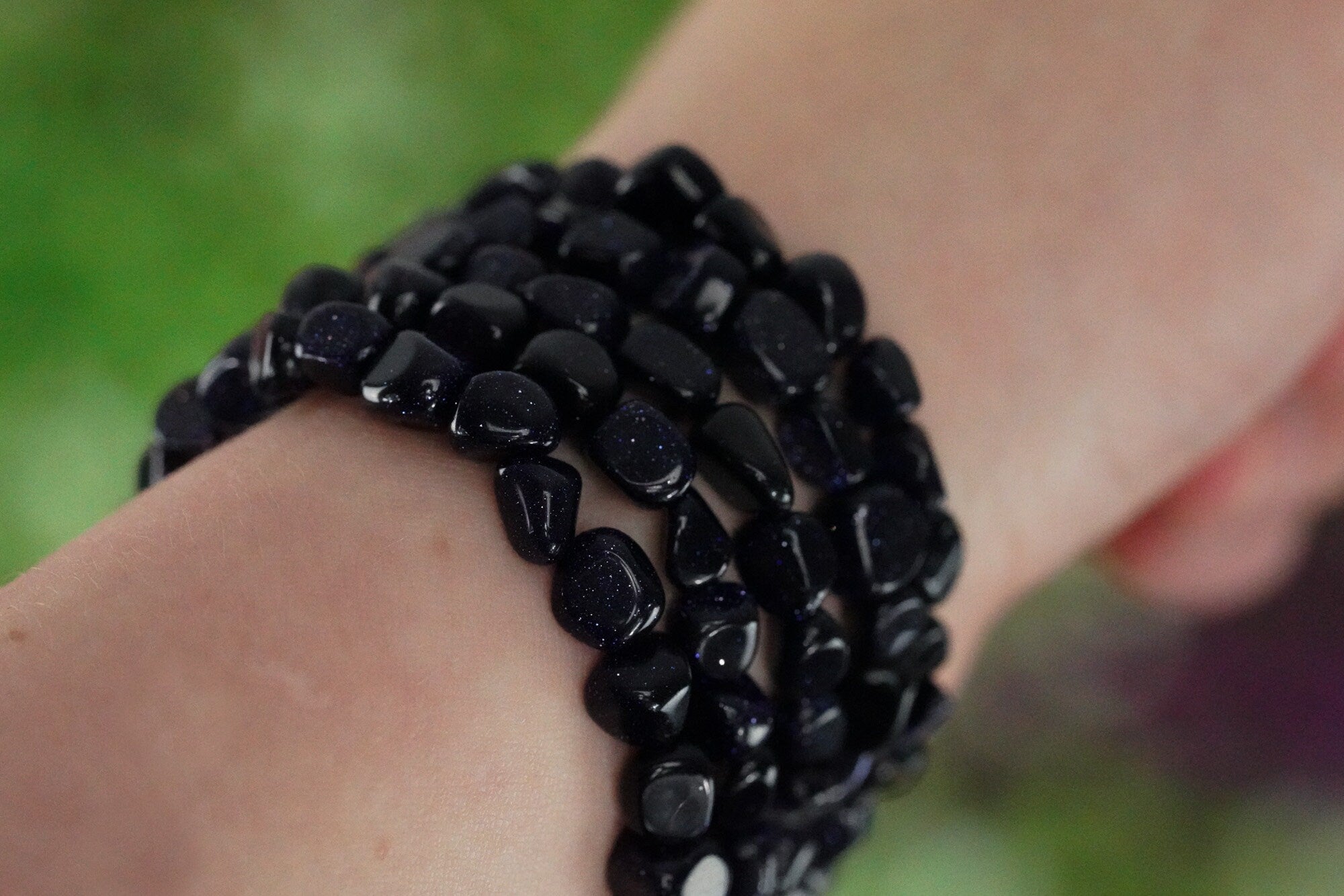 Blue Sandstone Tumbled Stone Bracelet