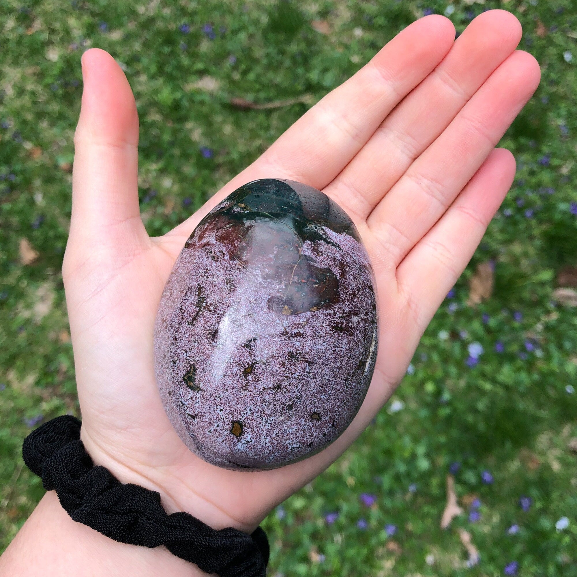 Orbicular Jasper Palm Stone Ocean Jasper