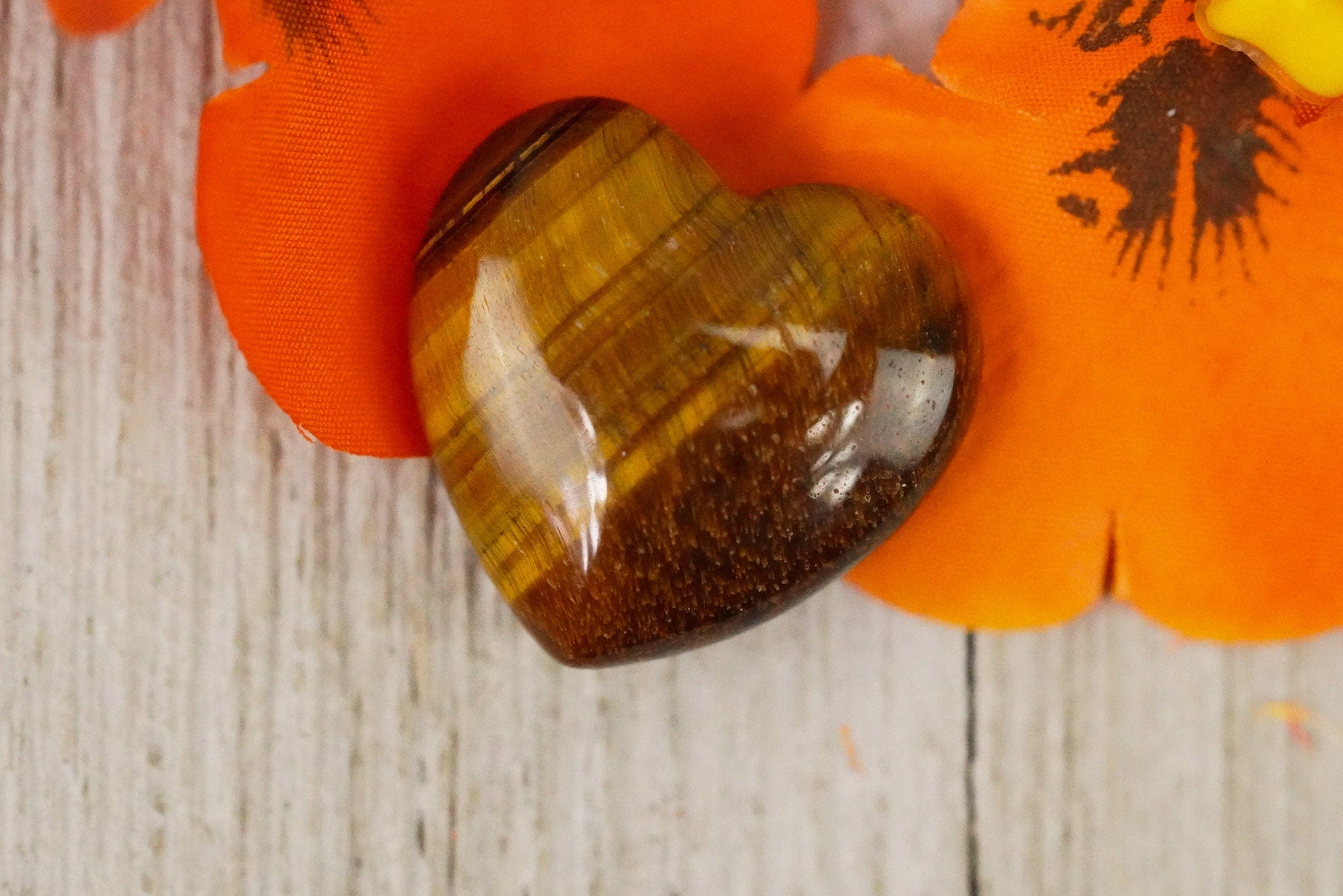 Small Tigers Eye Crystal Heart