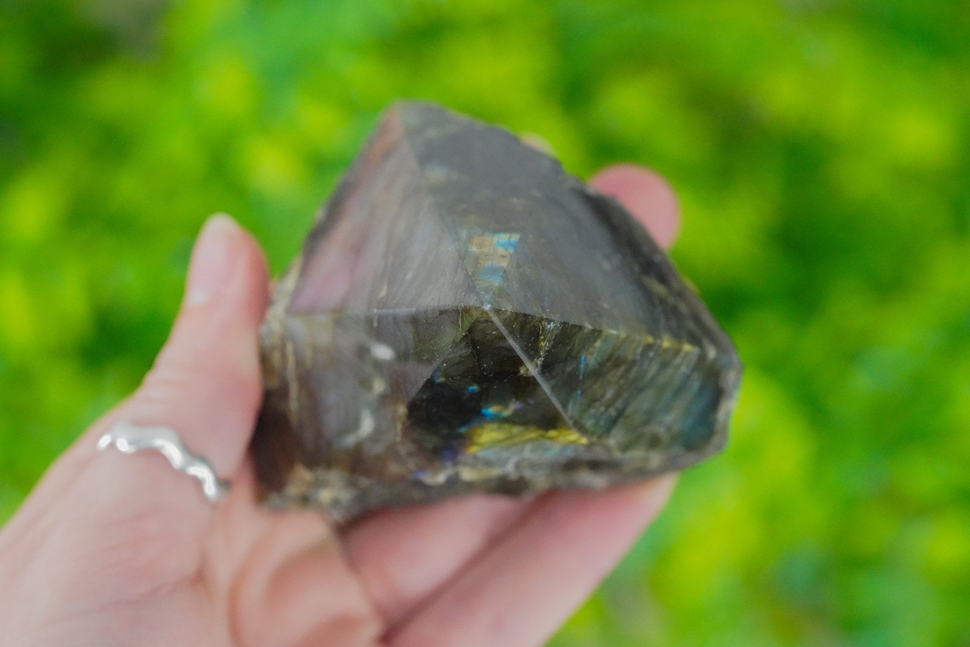 Large Raw Labradorite Polished Crystal Point