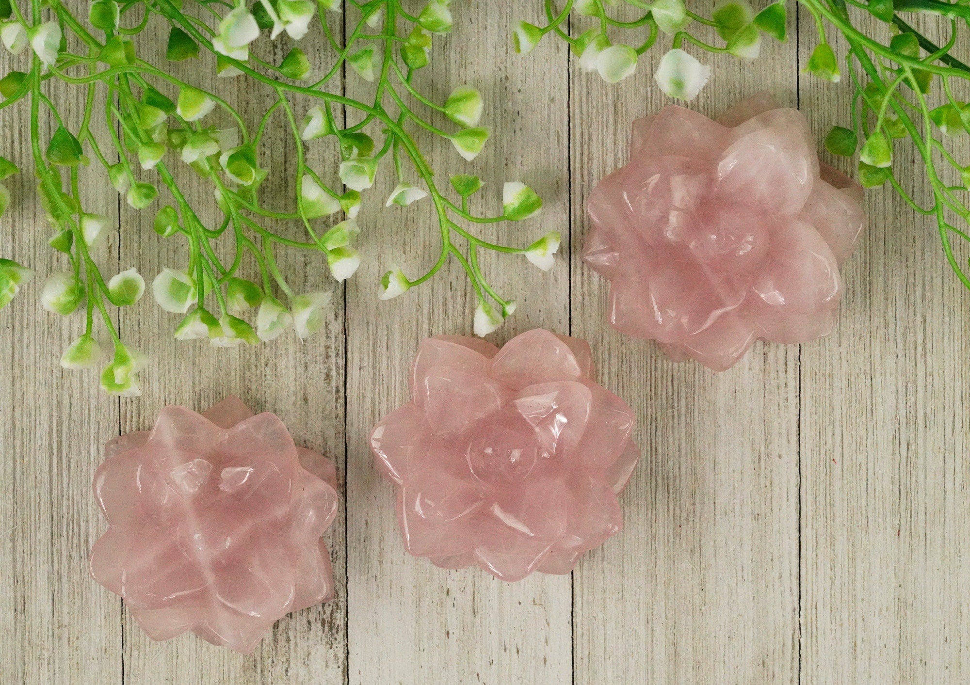 Rose Quartz Large Carved Lotus