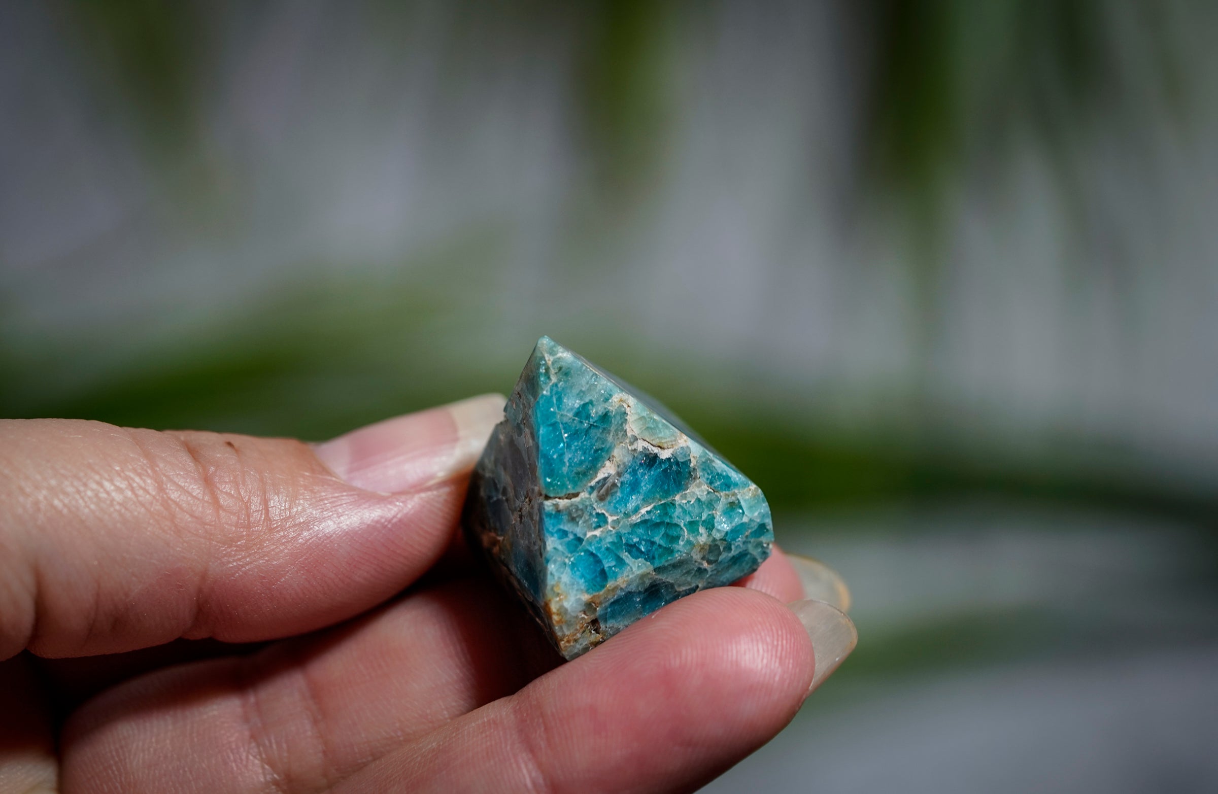 Blue Apatite Crystal Pyramid