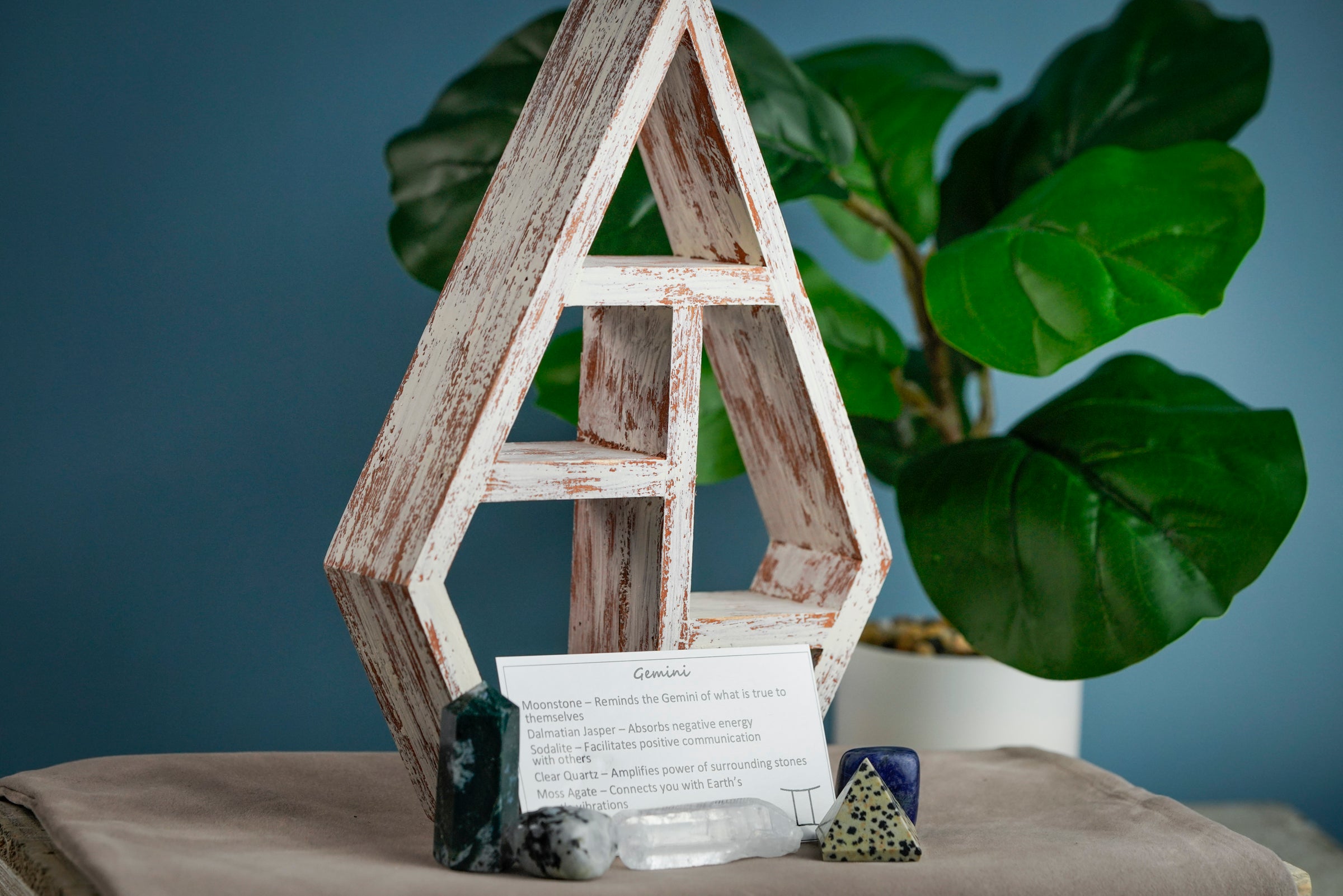 Gemini Zodiac Crystal Shelf Set