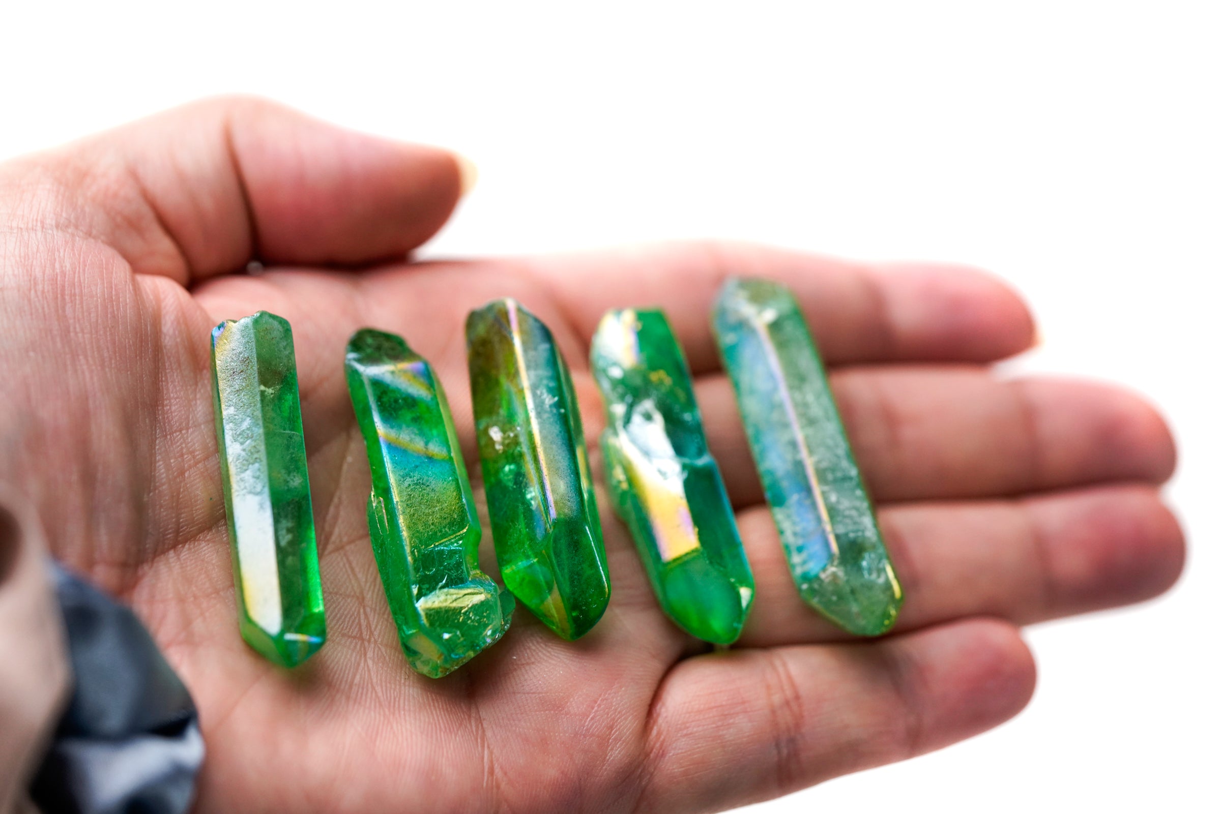 Green Aura Quartz Crystal Point