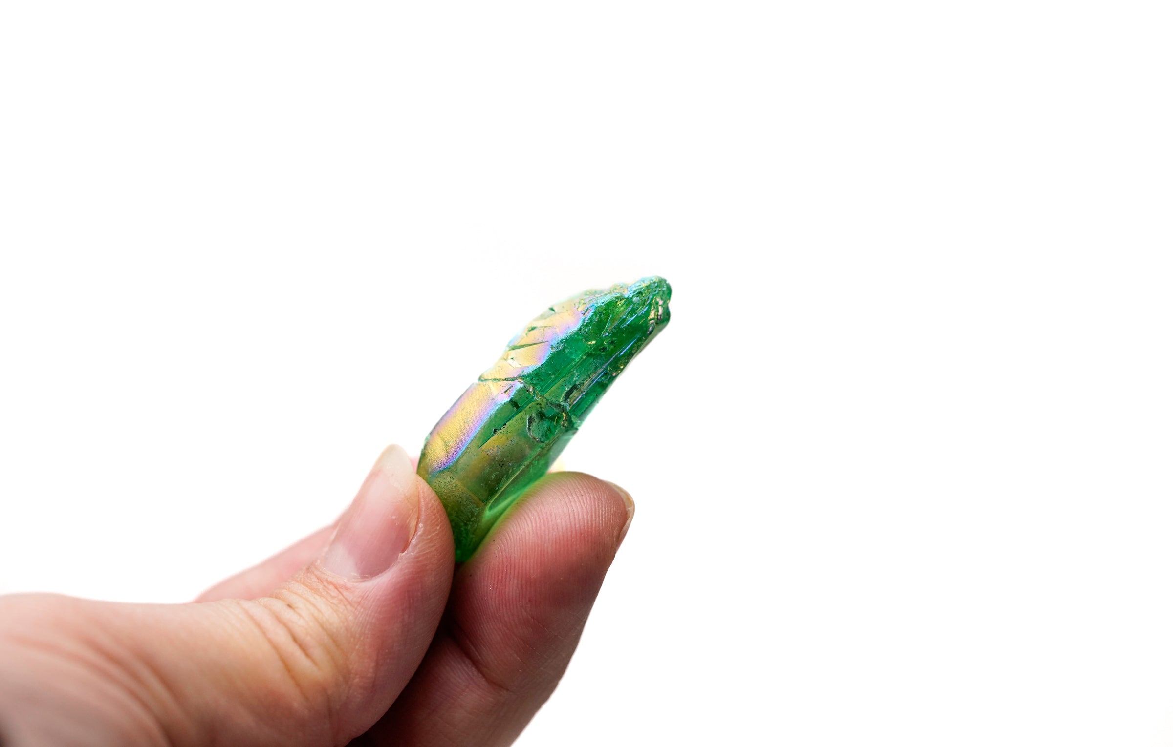 Green Aura Quartz Crystal Point