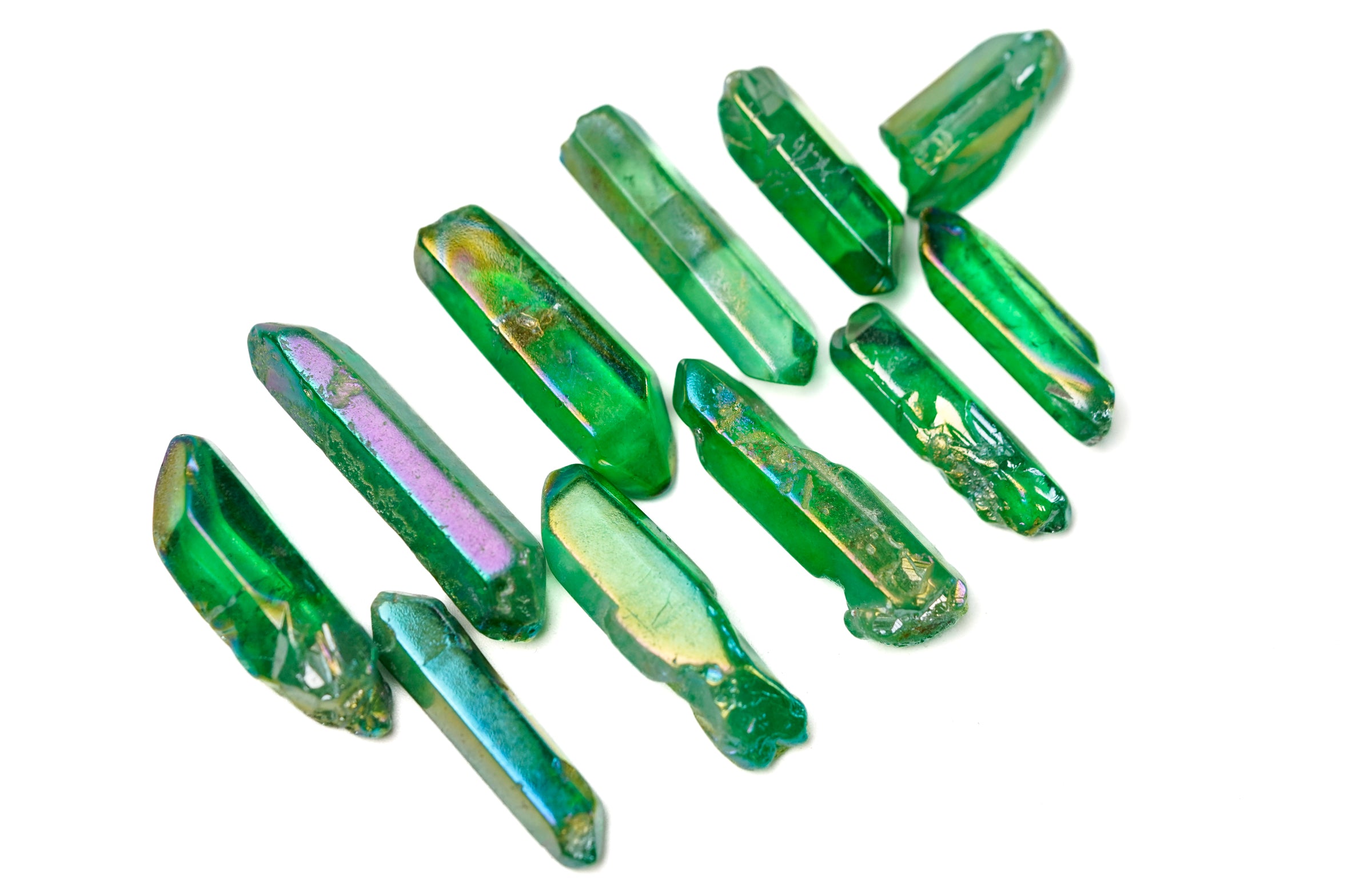 Green Aura Quartz Crystal Point