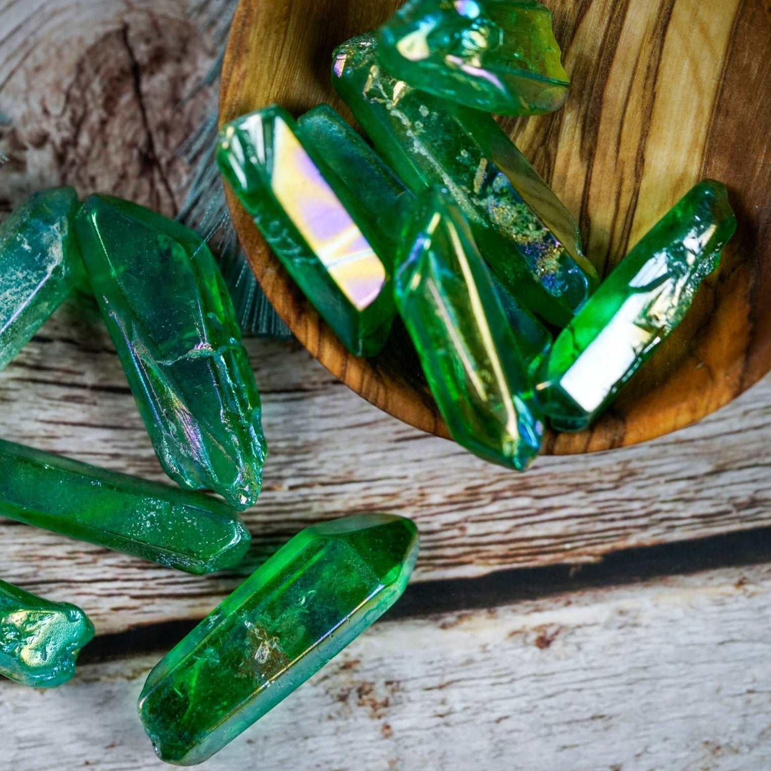 Green Aura Quartz Crystal Point