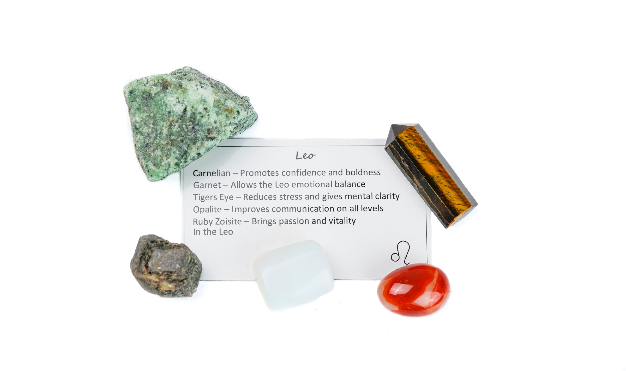 Leo Crystal Shelf Zodiac Kit Astrology Crystal Set Gemstone gift set