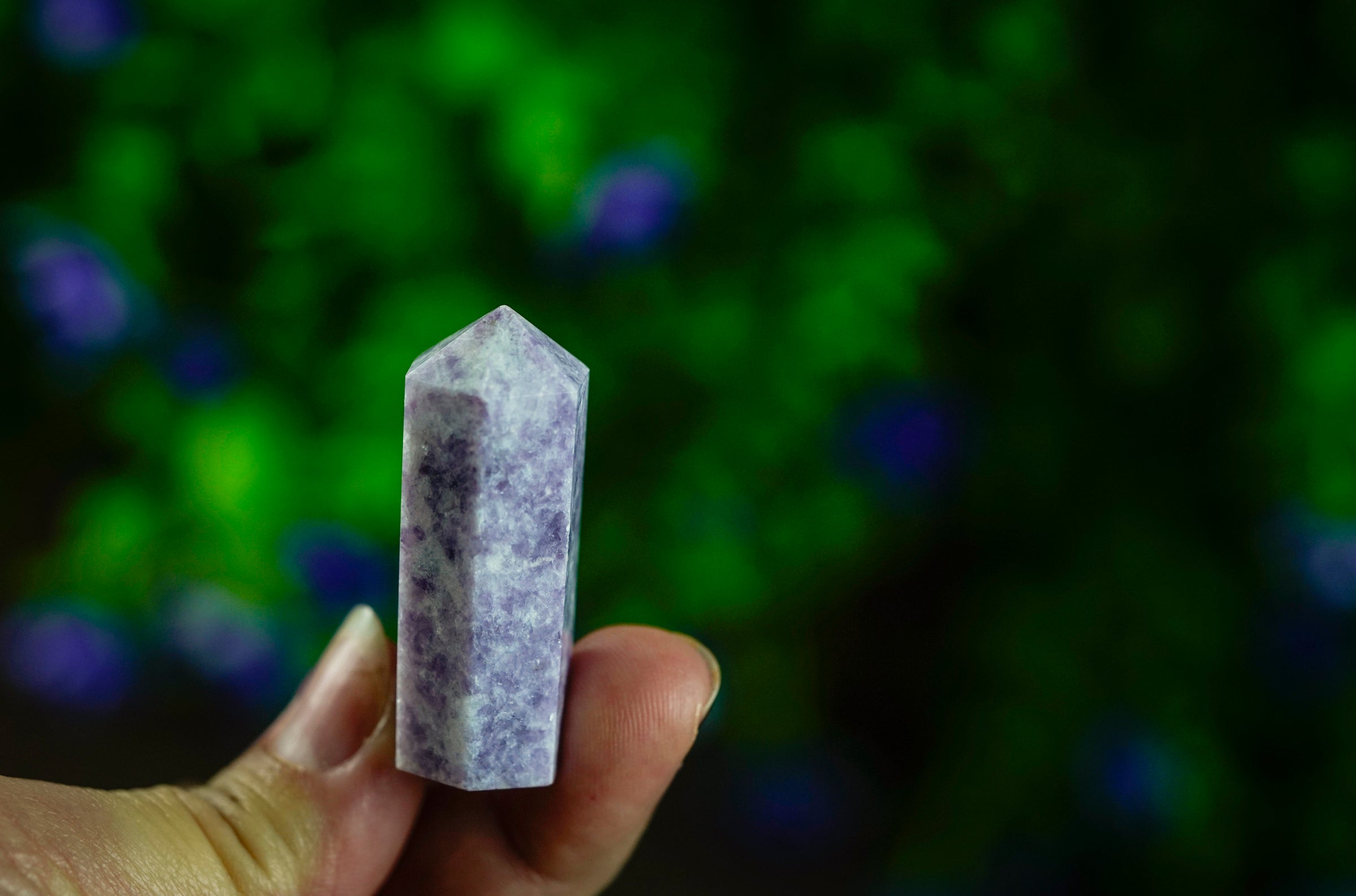 Lepidolite Tower Point for Crystal Grid