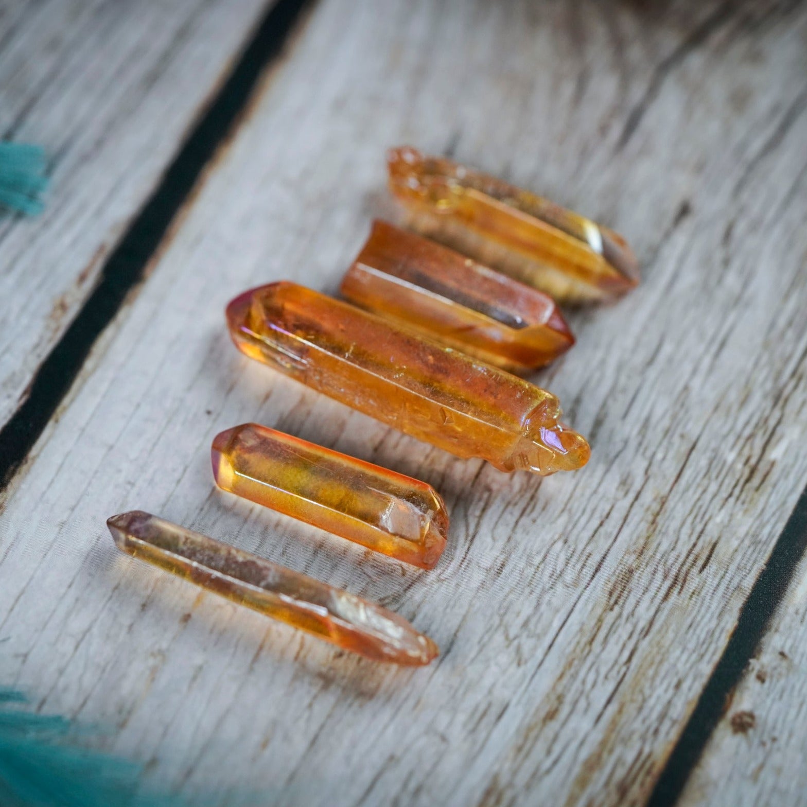 Orange Aura Quartz Crystal Point