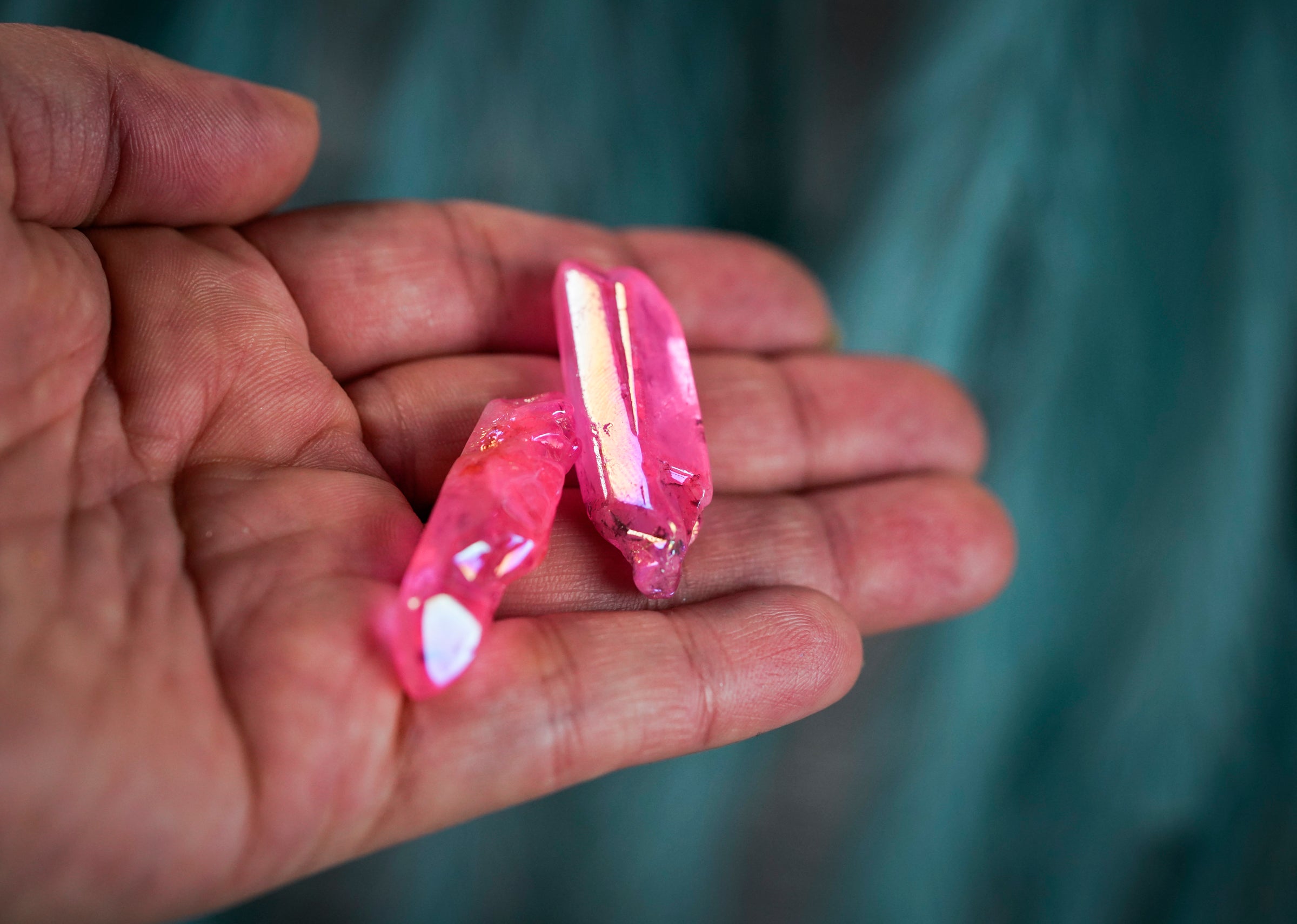 Pink Aura Quartz Crystal Point