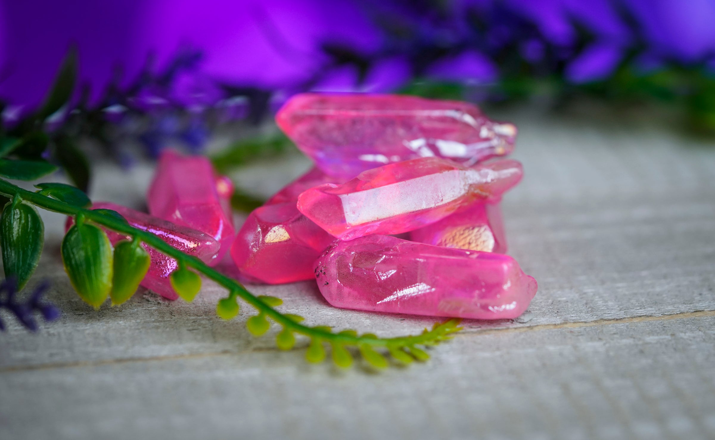 Pink Aura Quartz Crystal Point