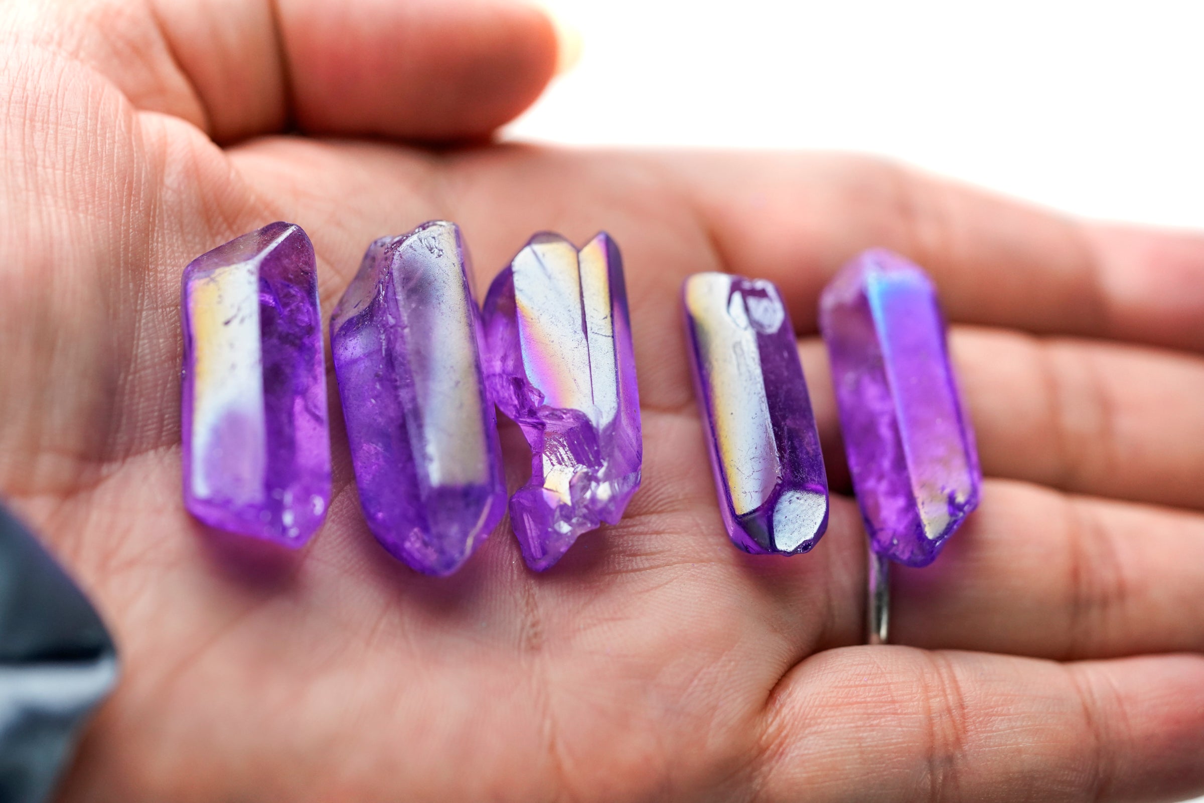 Purple Aura Quartz Crystal Point