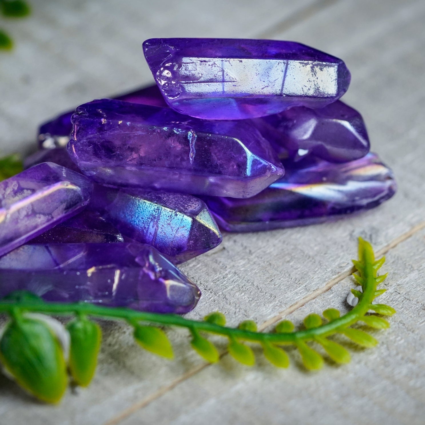 Purple Aura Quartz Crystal Point