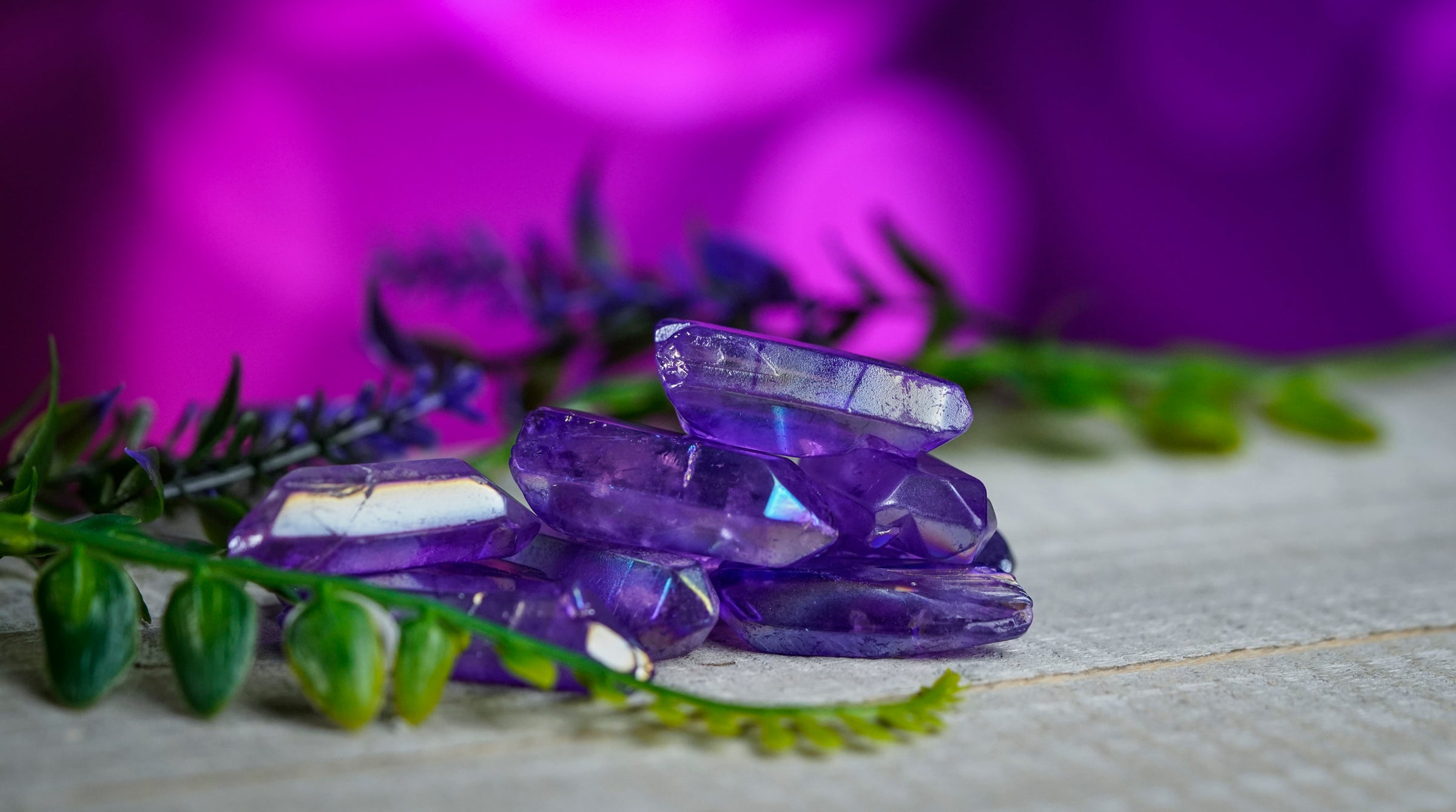 Purple Aura Quartz Crystal Point