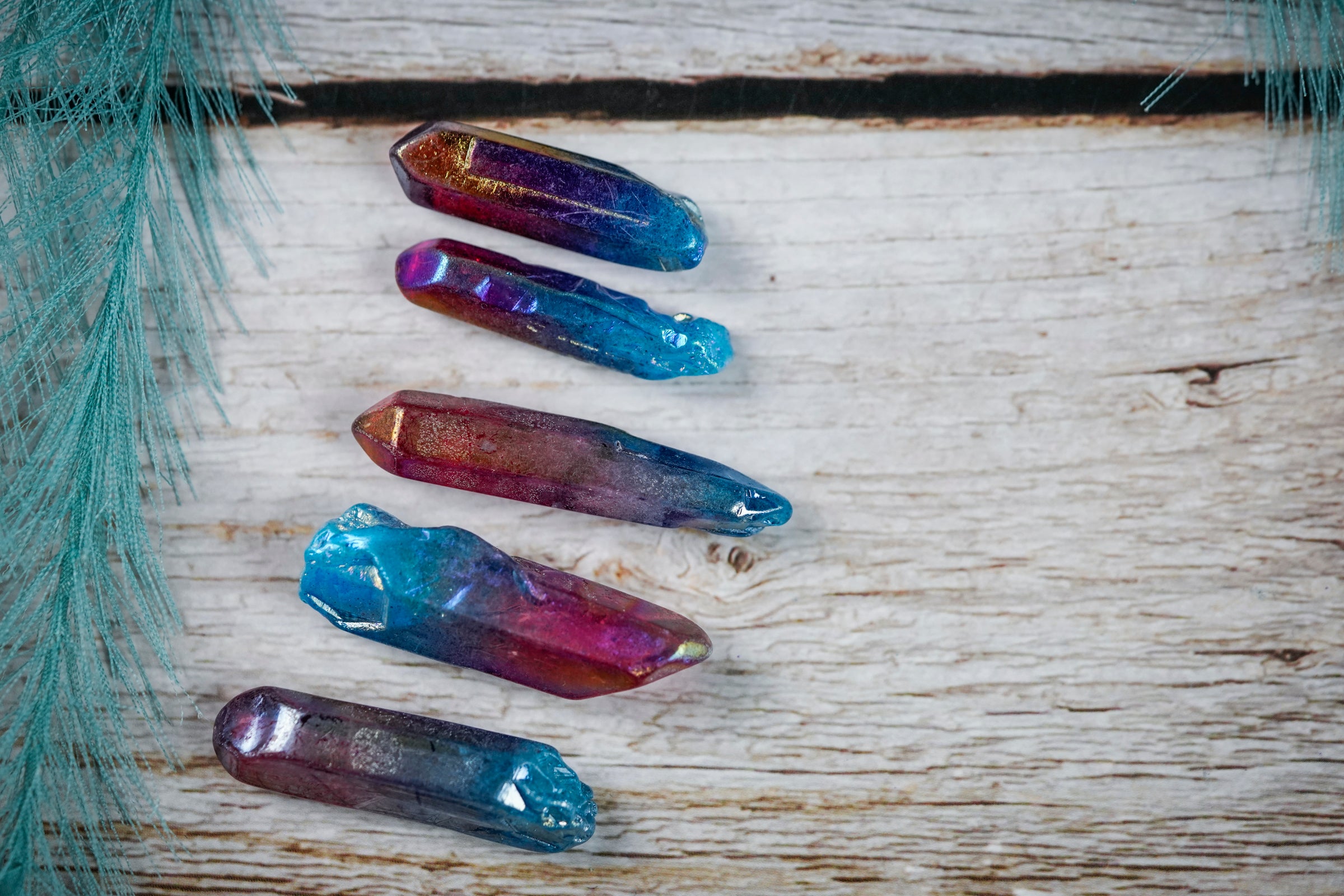 Aura Quartz Red Blue Crystal point