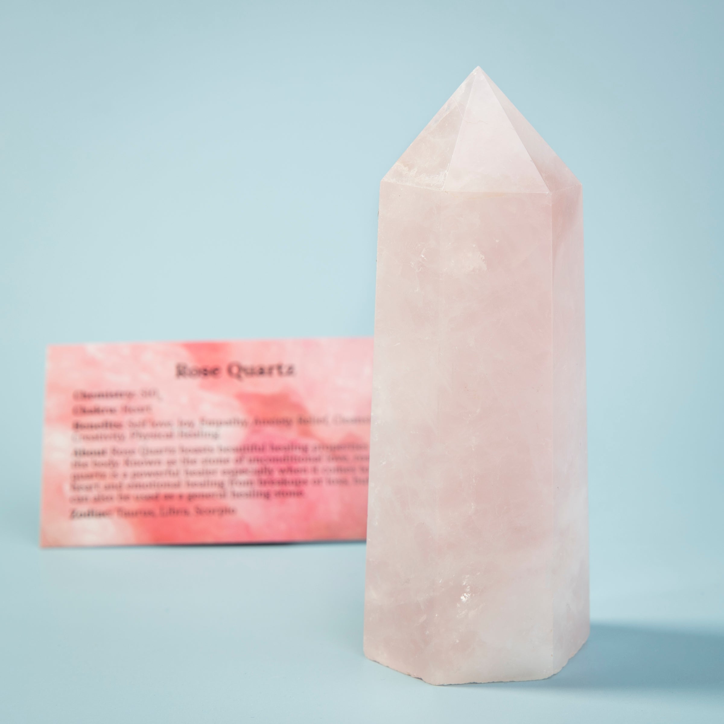 XXL Extra Large authentic Rose Quartz Crystal Tower