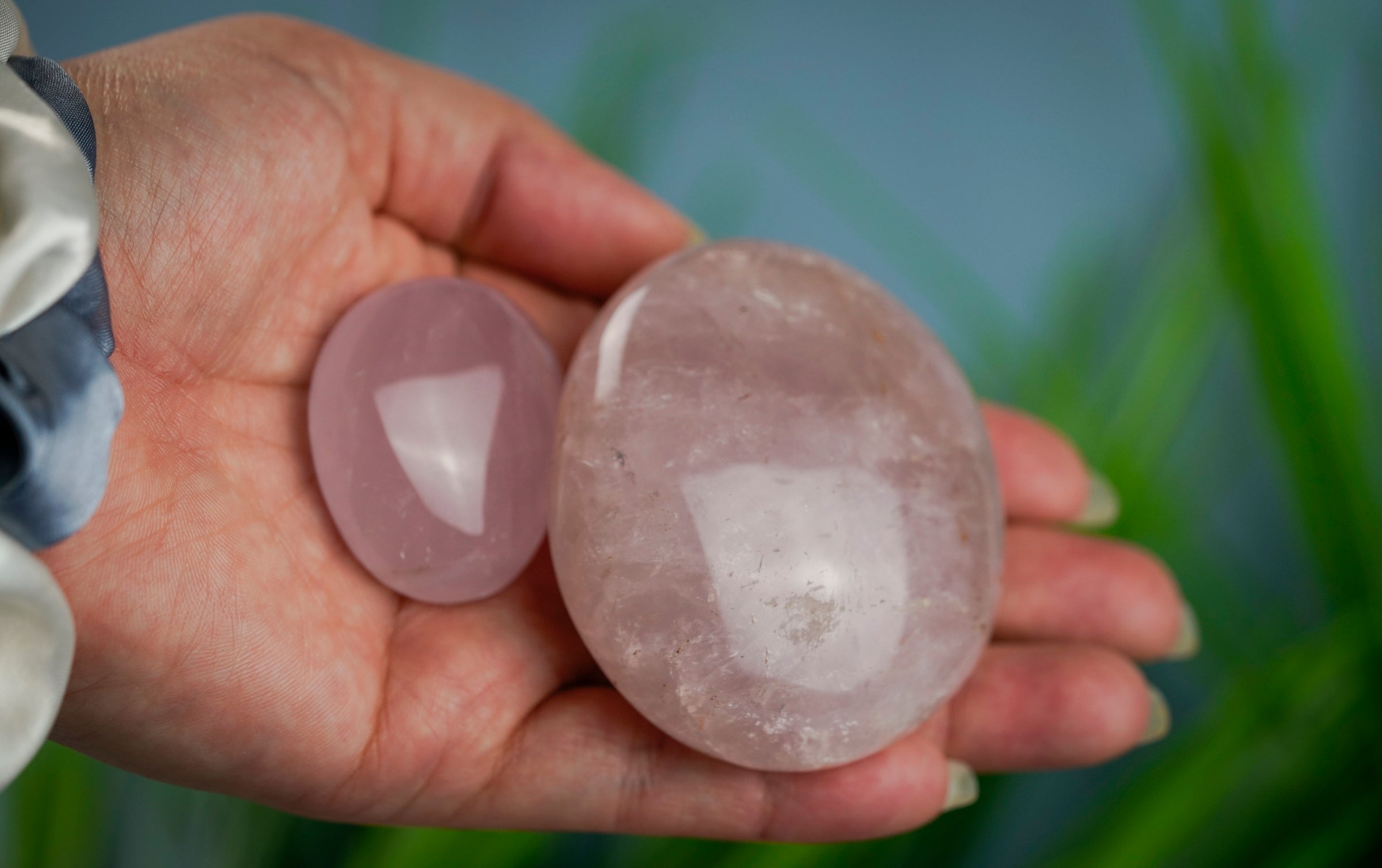 Rose Quartz Palm Stone