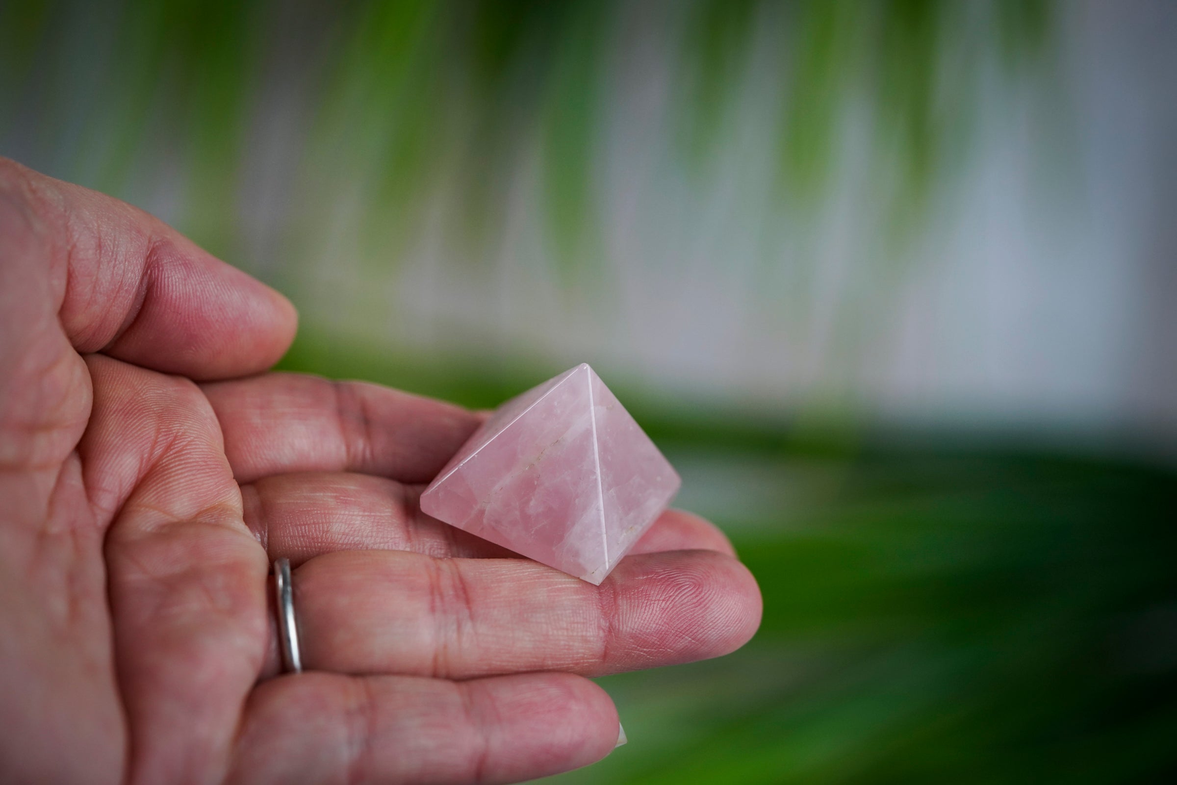 Rose Quartz Crystal Pyramid