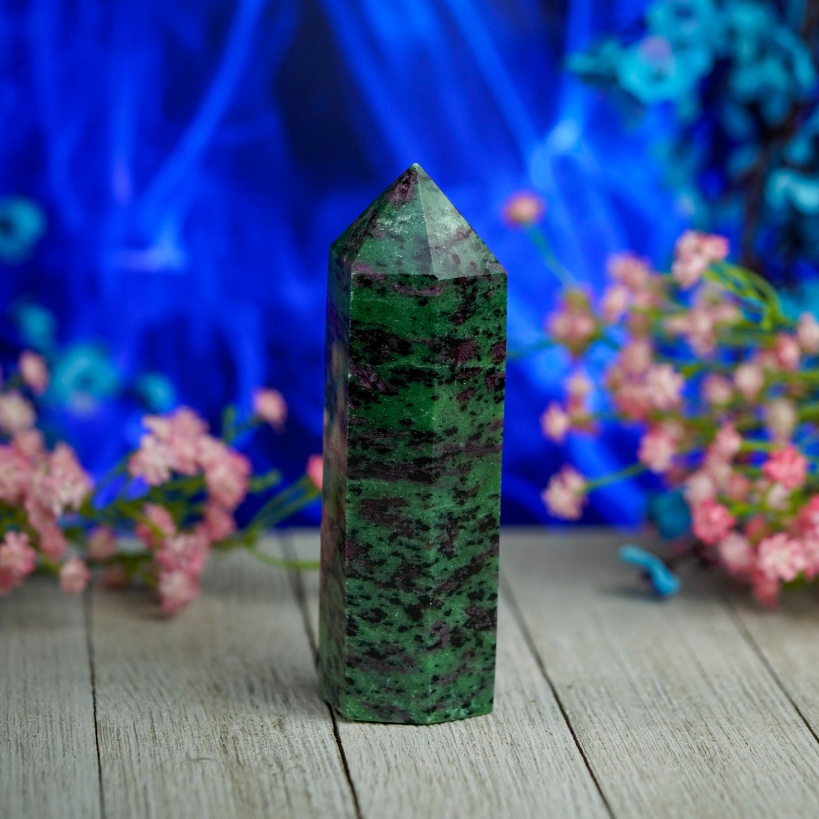 Large Ruby Zoisite Crystal Tower Point