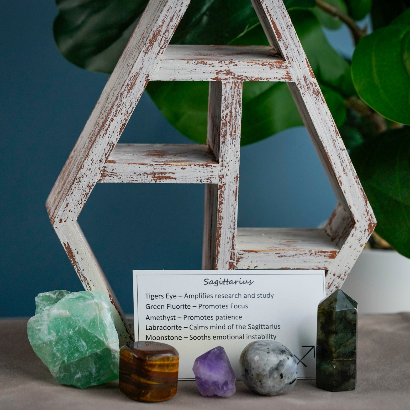 Sagittarius Crystal Shelf Set