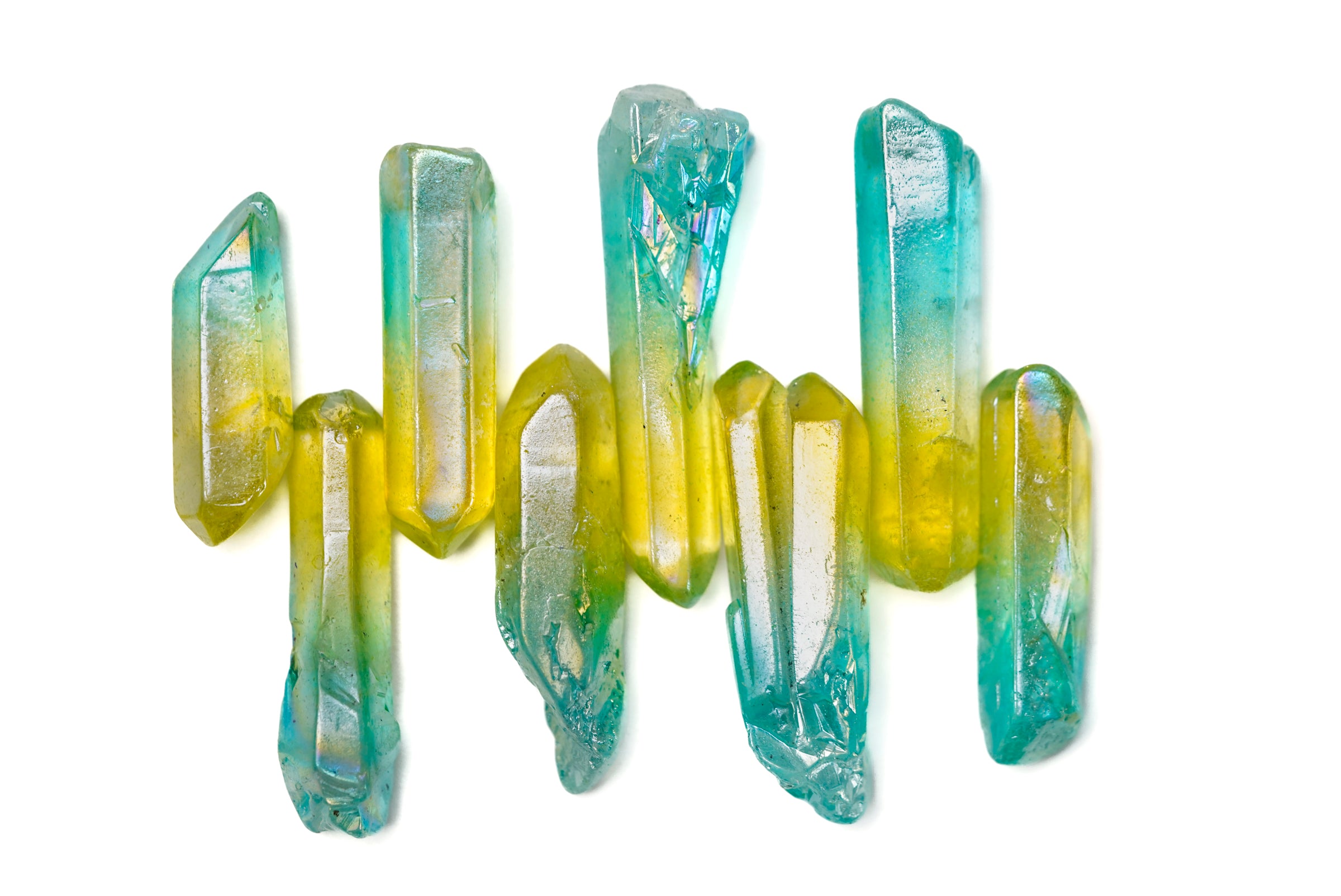 Aura Quartz Yellow Blue Crystal point