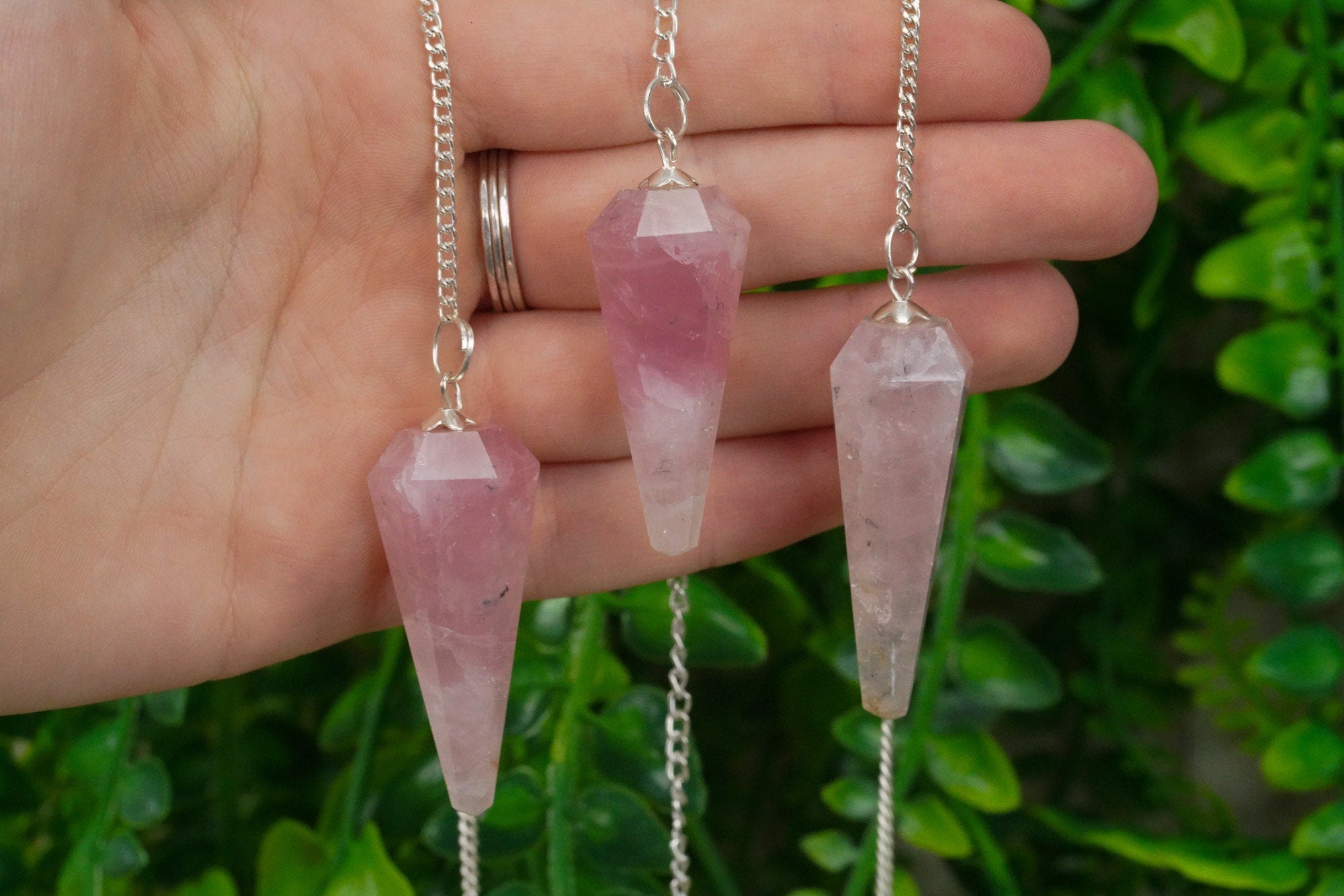 Rose Quartz Crystal Pendulum