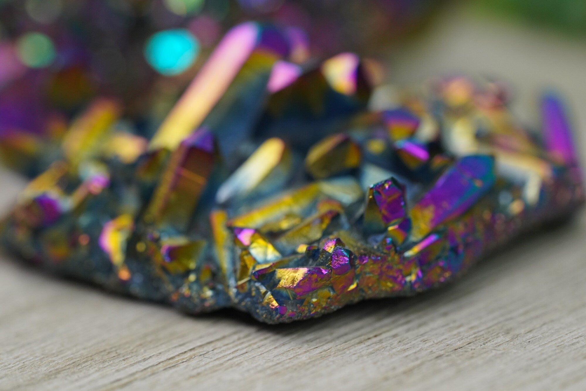 Titanium Rainbow Aura Quartz Crystal Cluster