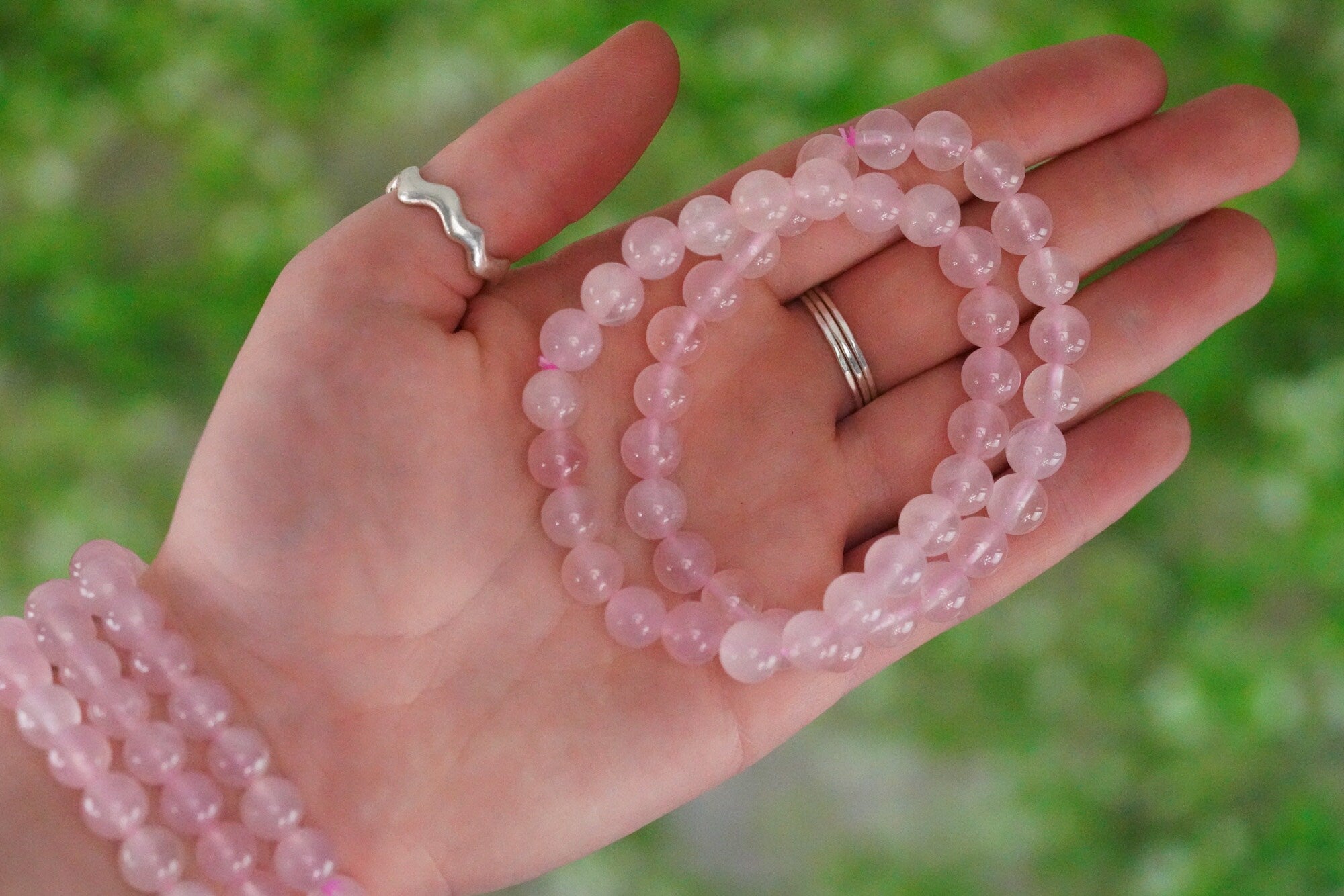 Rose Quartz Bracelet 8mm Round Beads