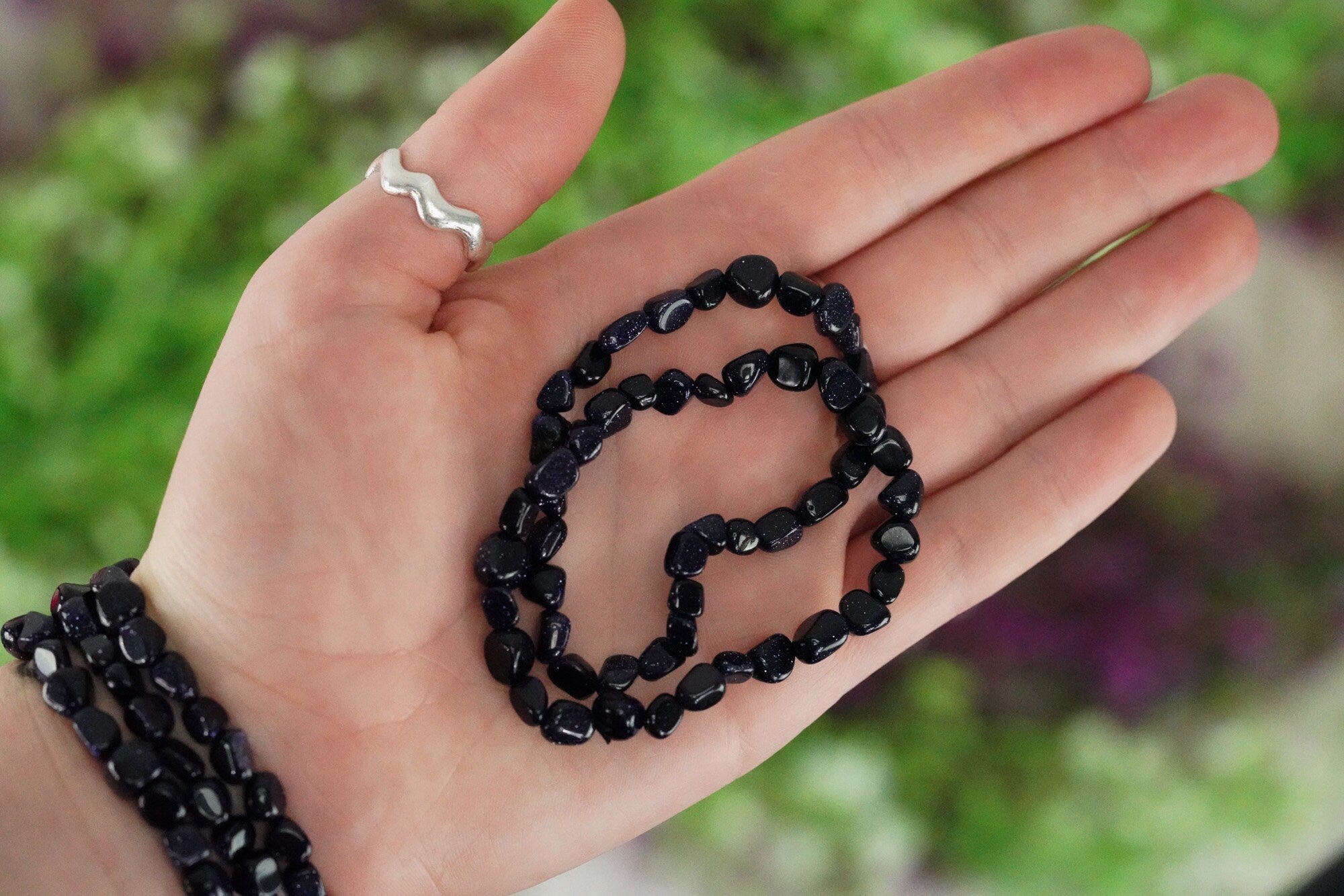 Blue Sandstone Tumbled Stone Bracelet