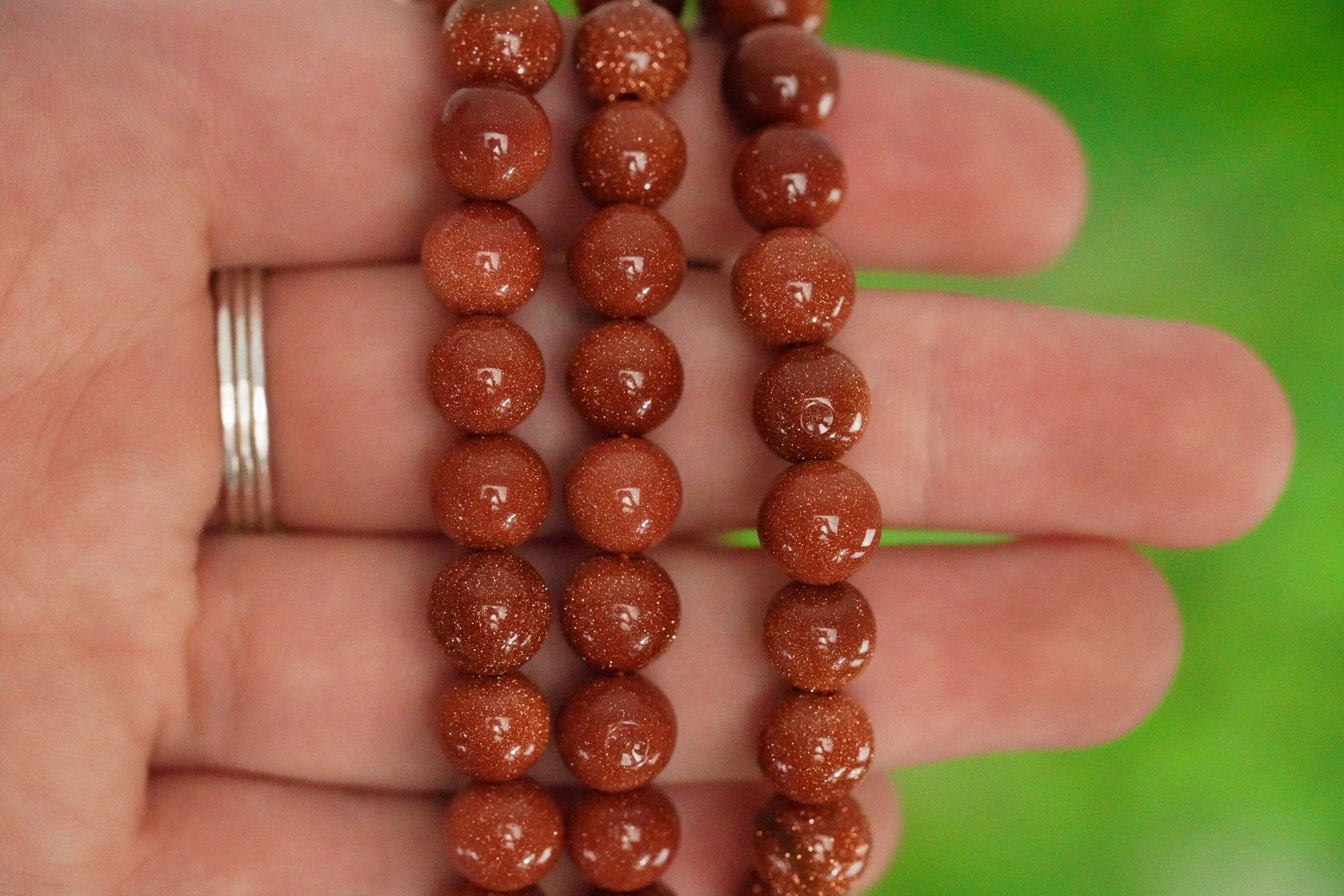 Red Sandstone 8mm beads Stone Crystal Bracelet