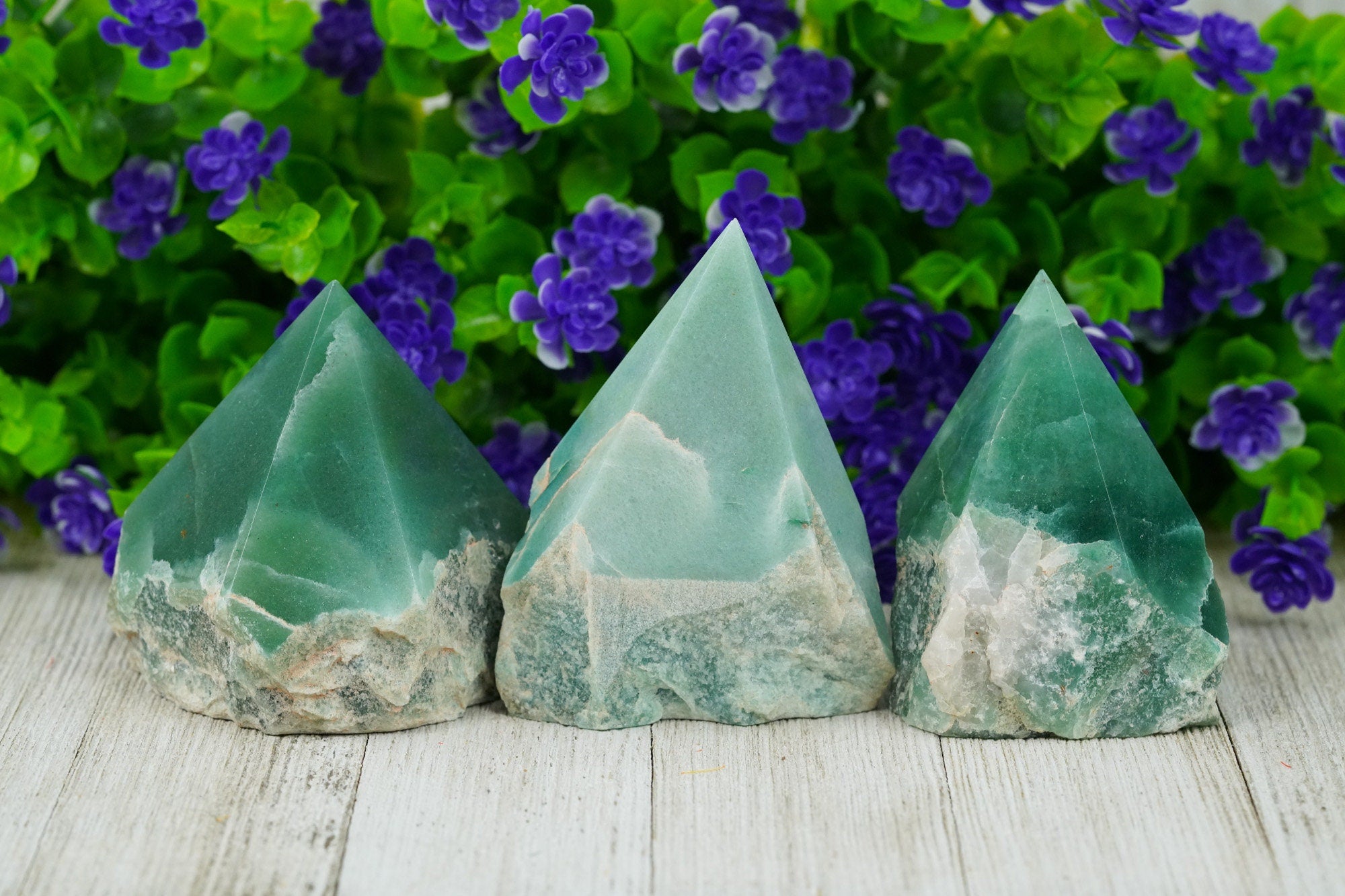 Large Raw Green Aventurine Polished Crystal Point