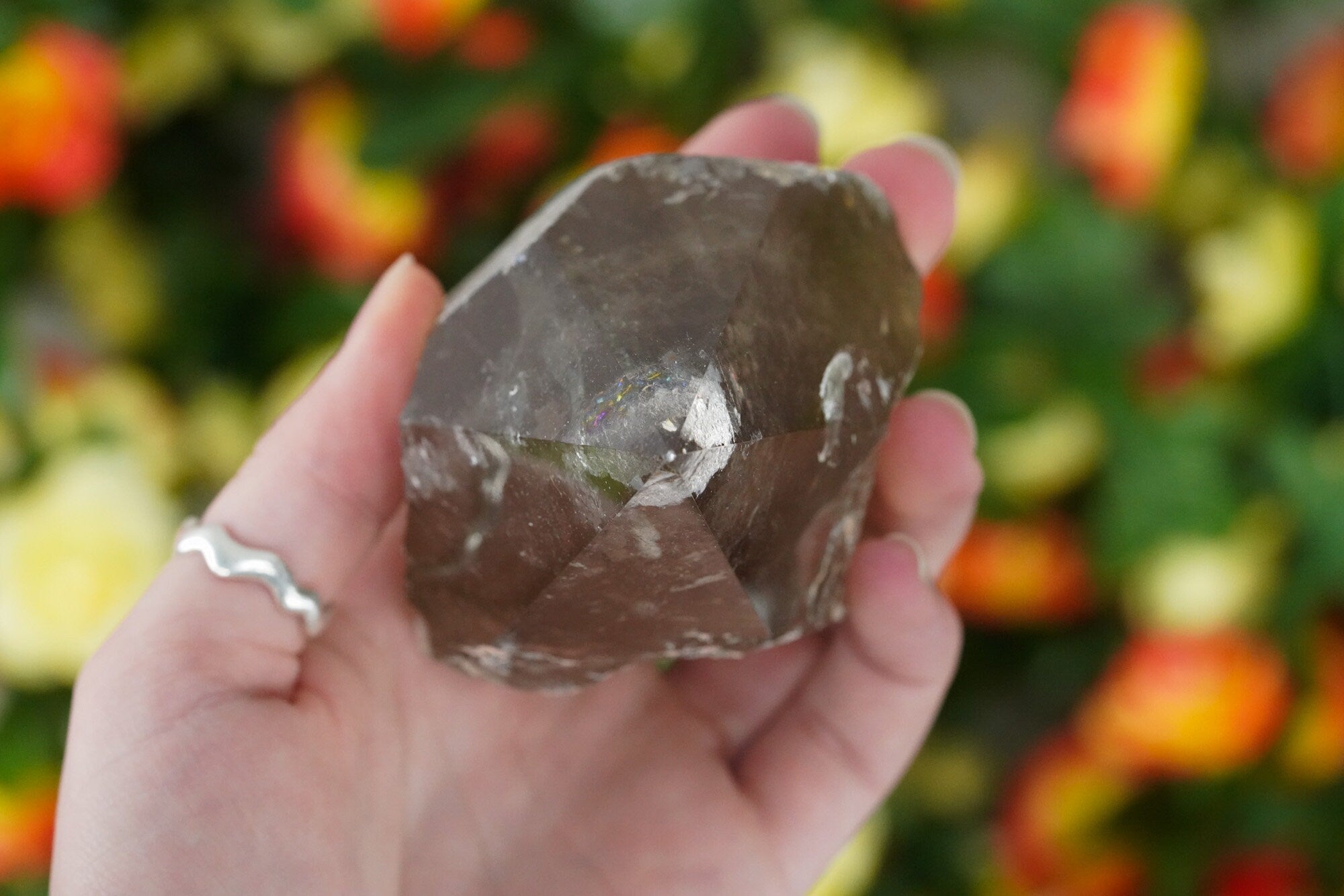 Large Raw Smoky Quartz Polished Crystal Point