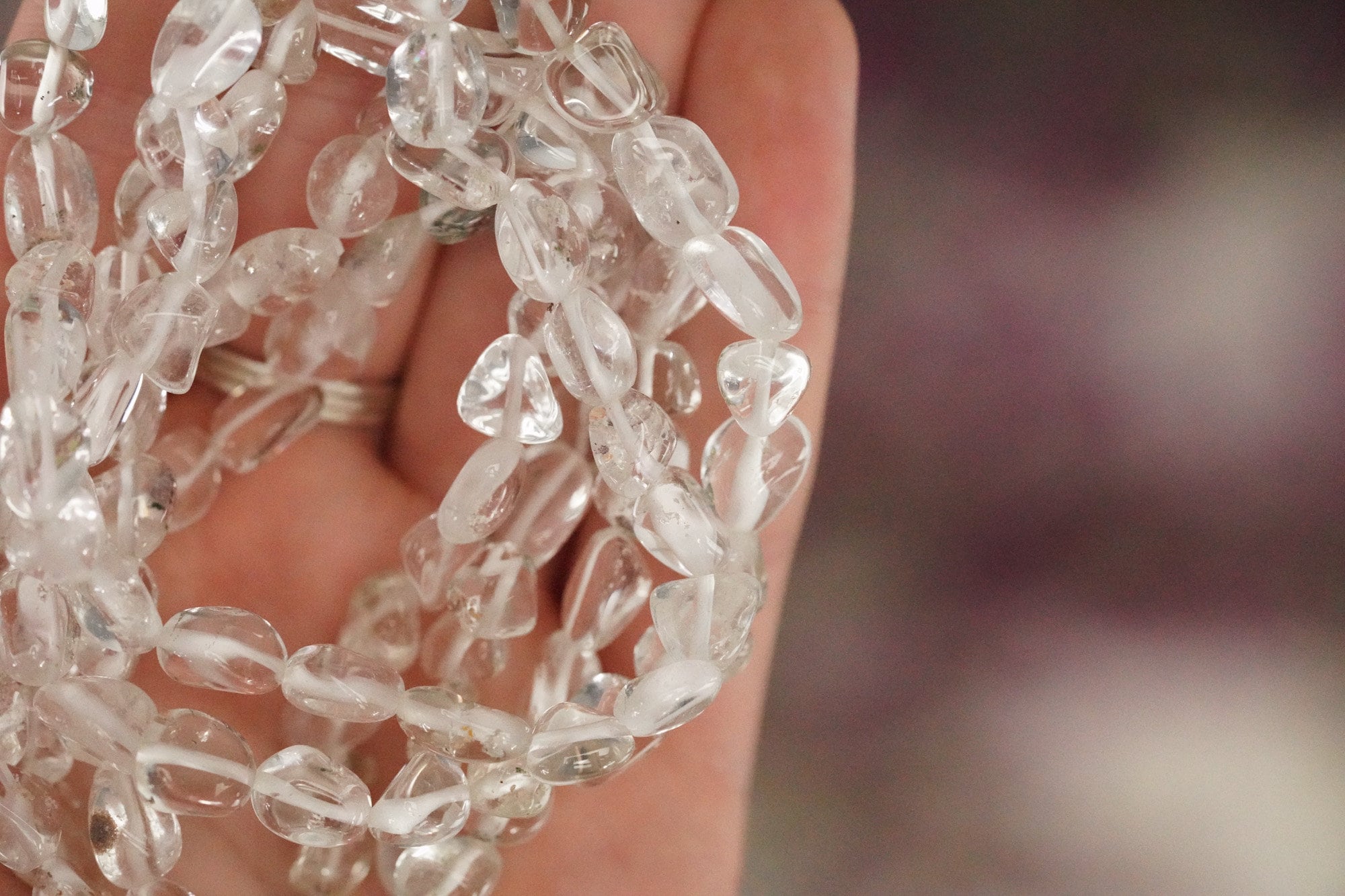 Clear Quartz Tumbled Stone Bracelet