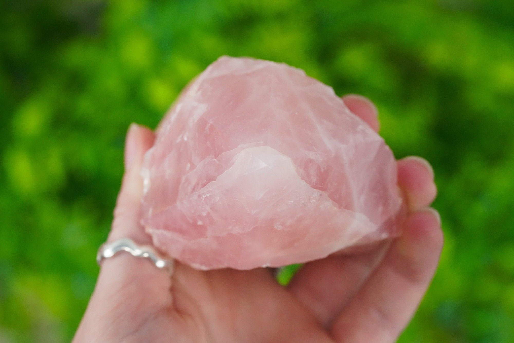 Large Raw Rose Quartz Polished Crystal Point