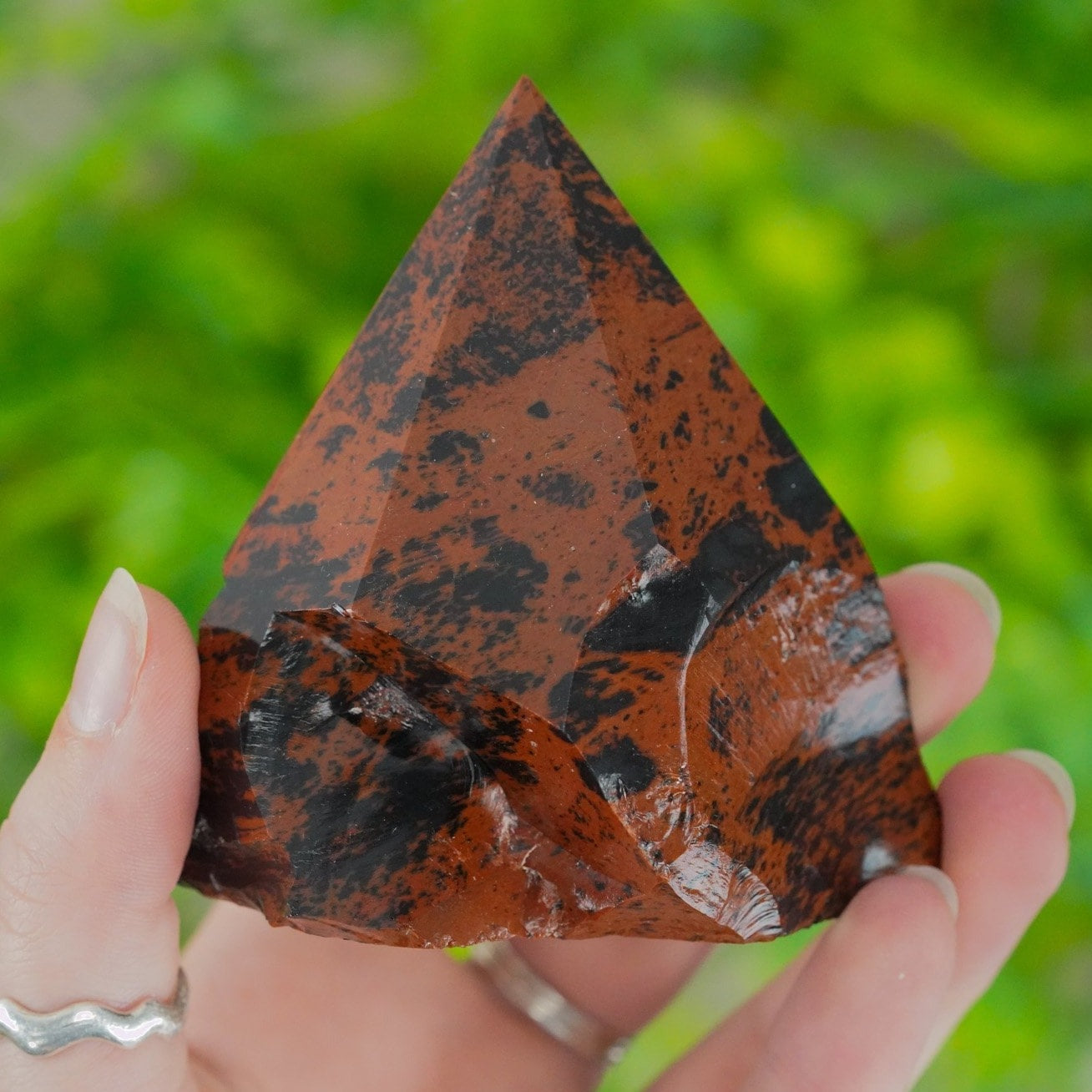 Large Raw Mahogany Obsidian Polished Crystal Point