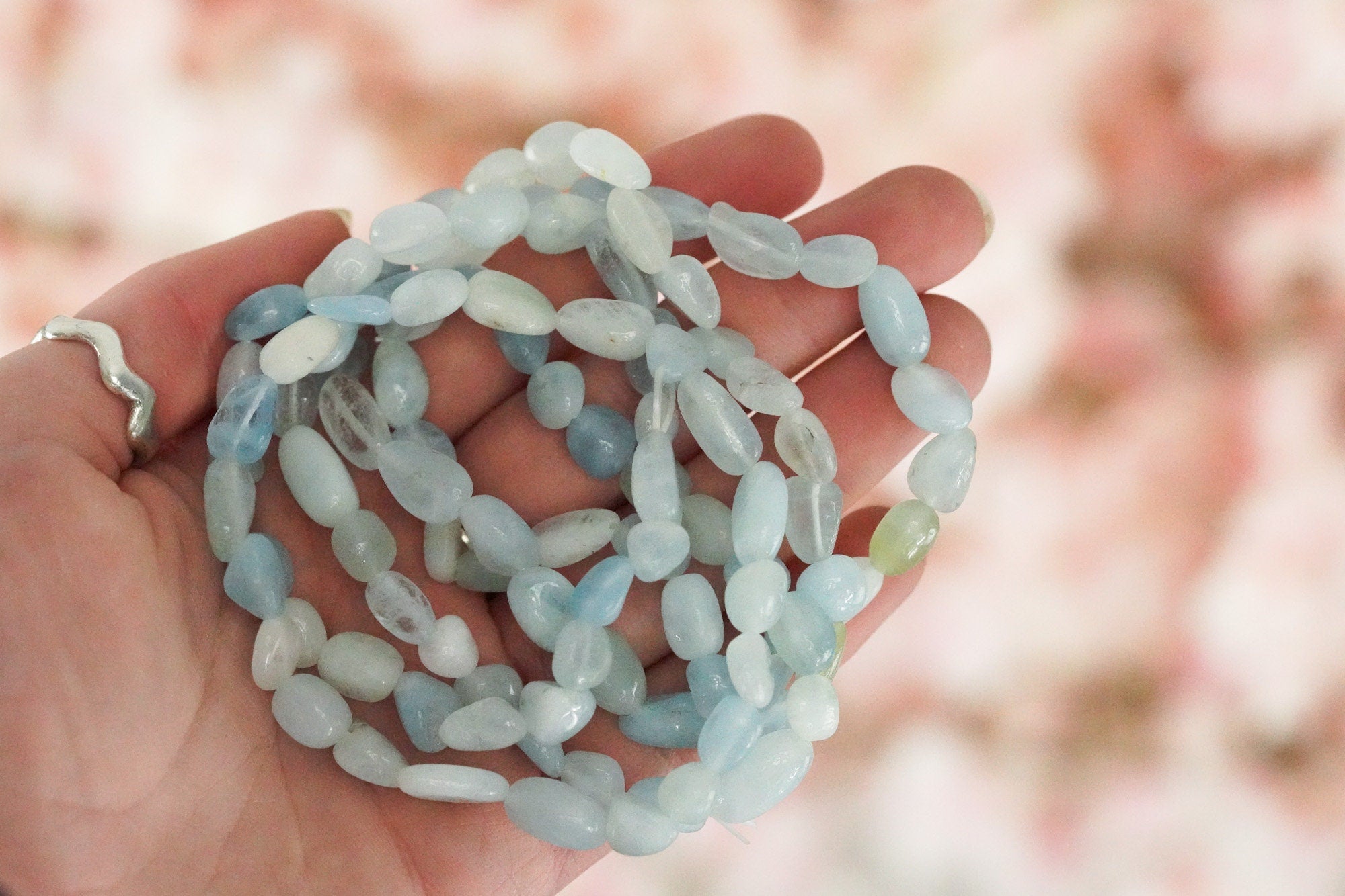 Aquamarine Tumbled Stone Bracelet